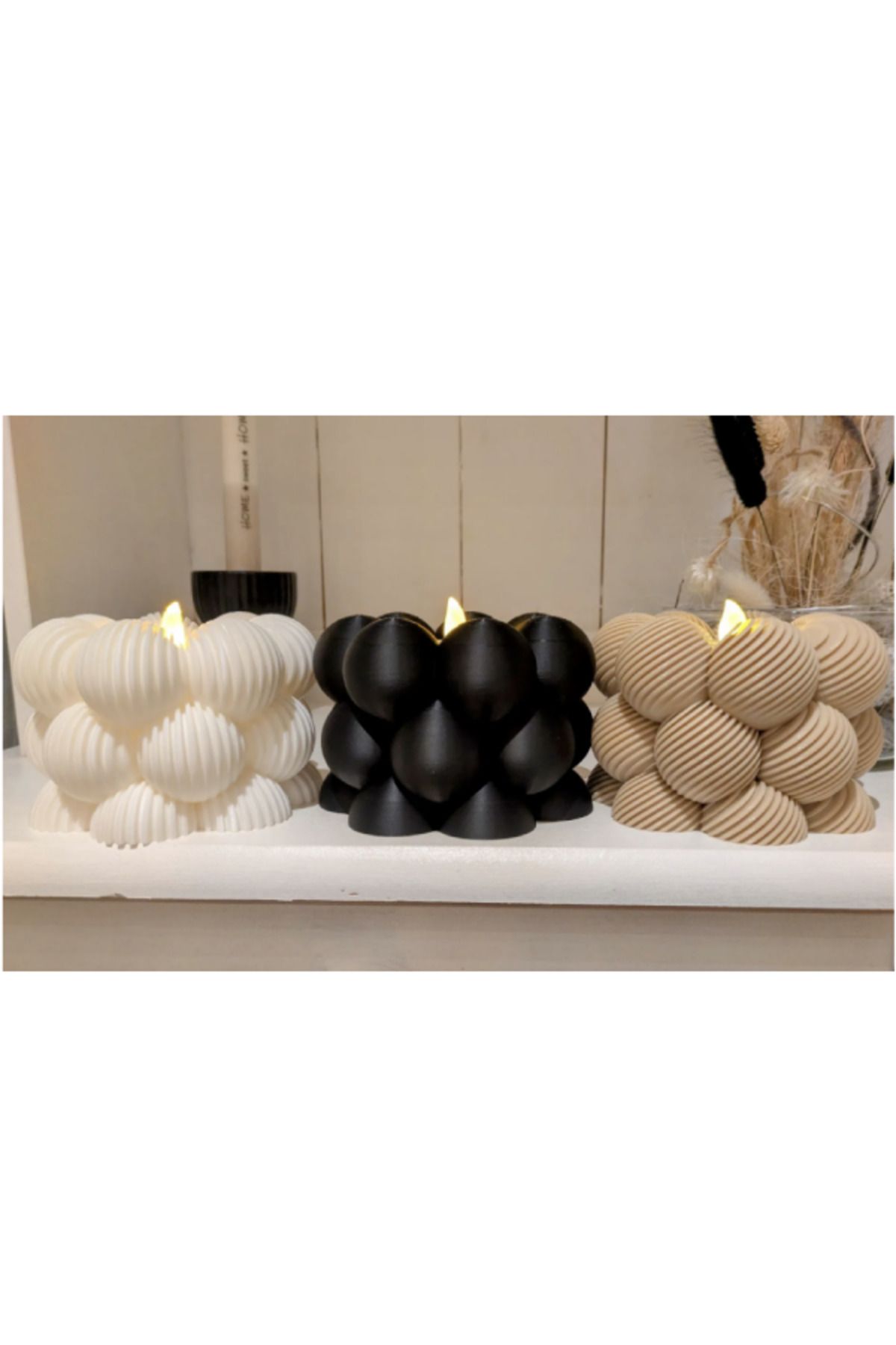 3DAKSESUAR Büyük baloncuklu tealight mumluk