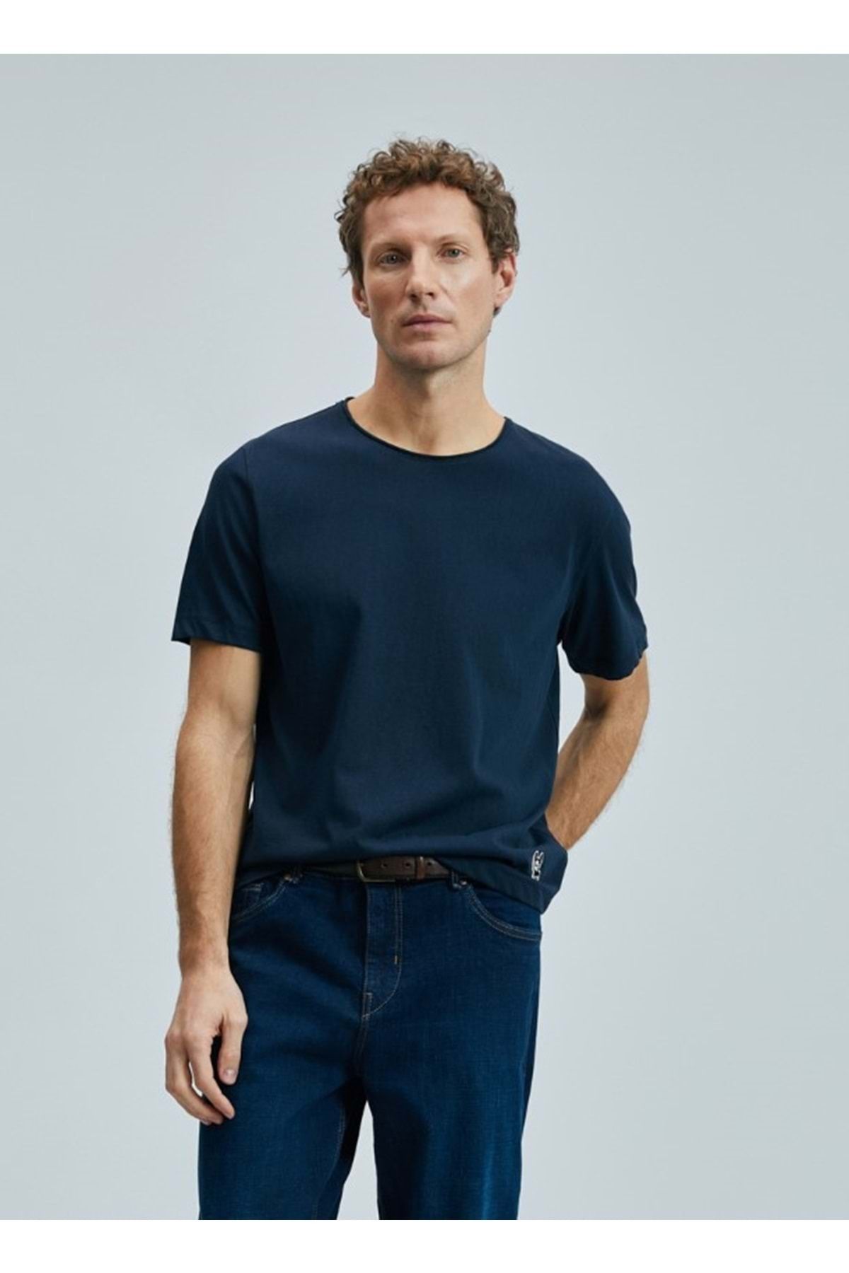 Lufian 111020259 Junya Erkek Basic Tişört Erkek T-Shirt LACİVERT