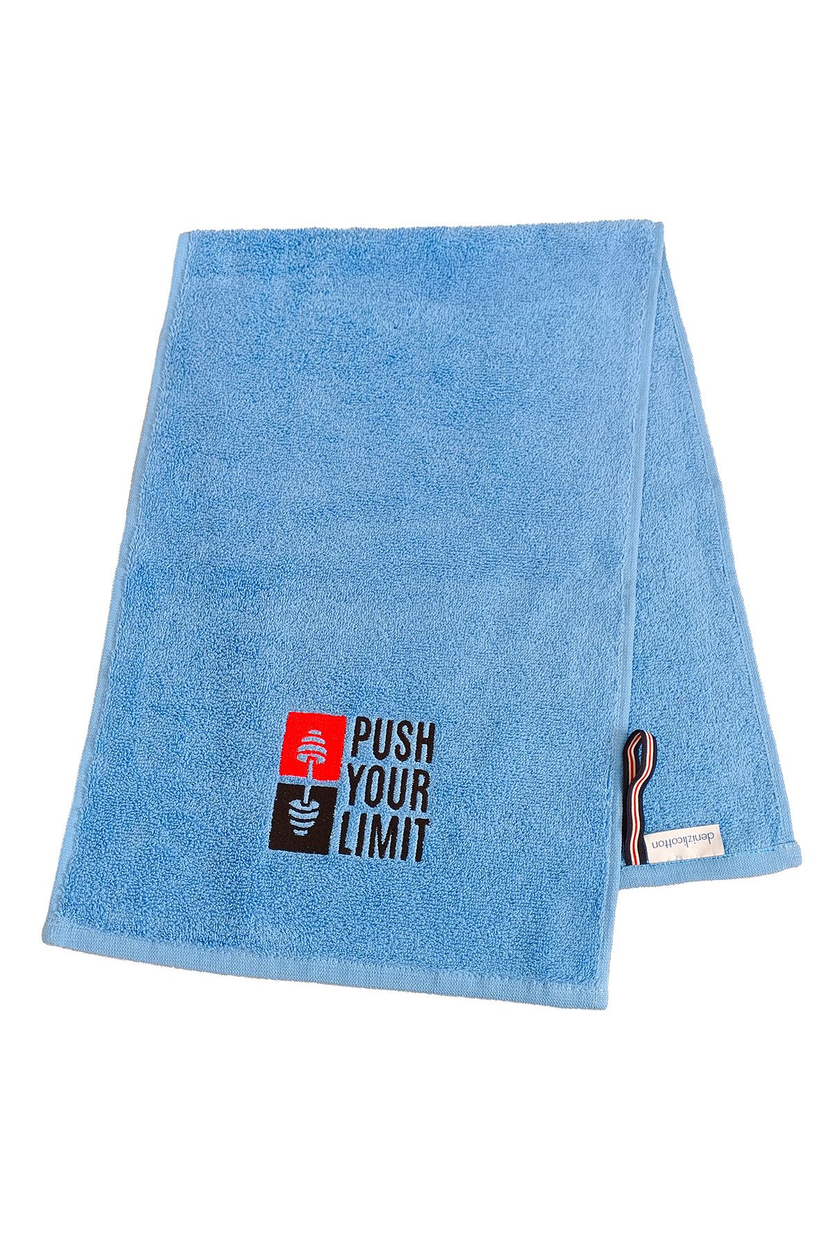 denizlicotton Nakışlı Sporcu Havlusu Pamuklu, Anti bakteriyel, Ter Emici Fitness Plates Boks Tenis Spor Havlusu