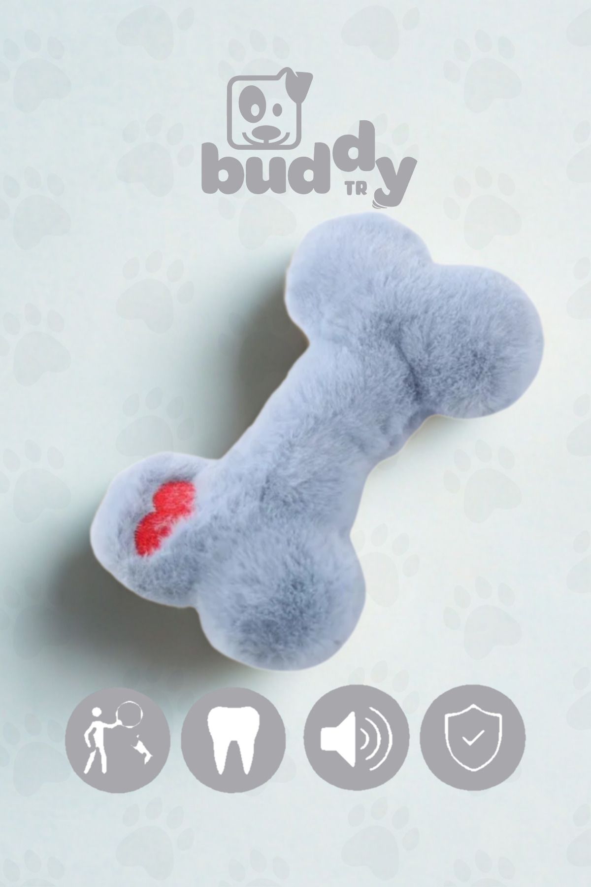 buddyTR Mavi Peluş Kemik - Çiğnemeye Karşı Ekstra Dirençli