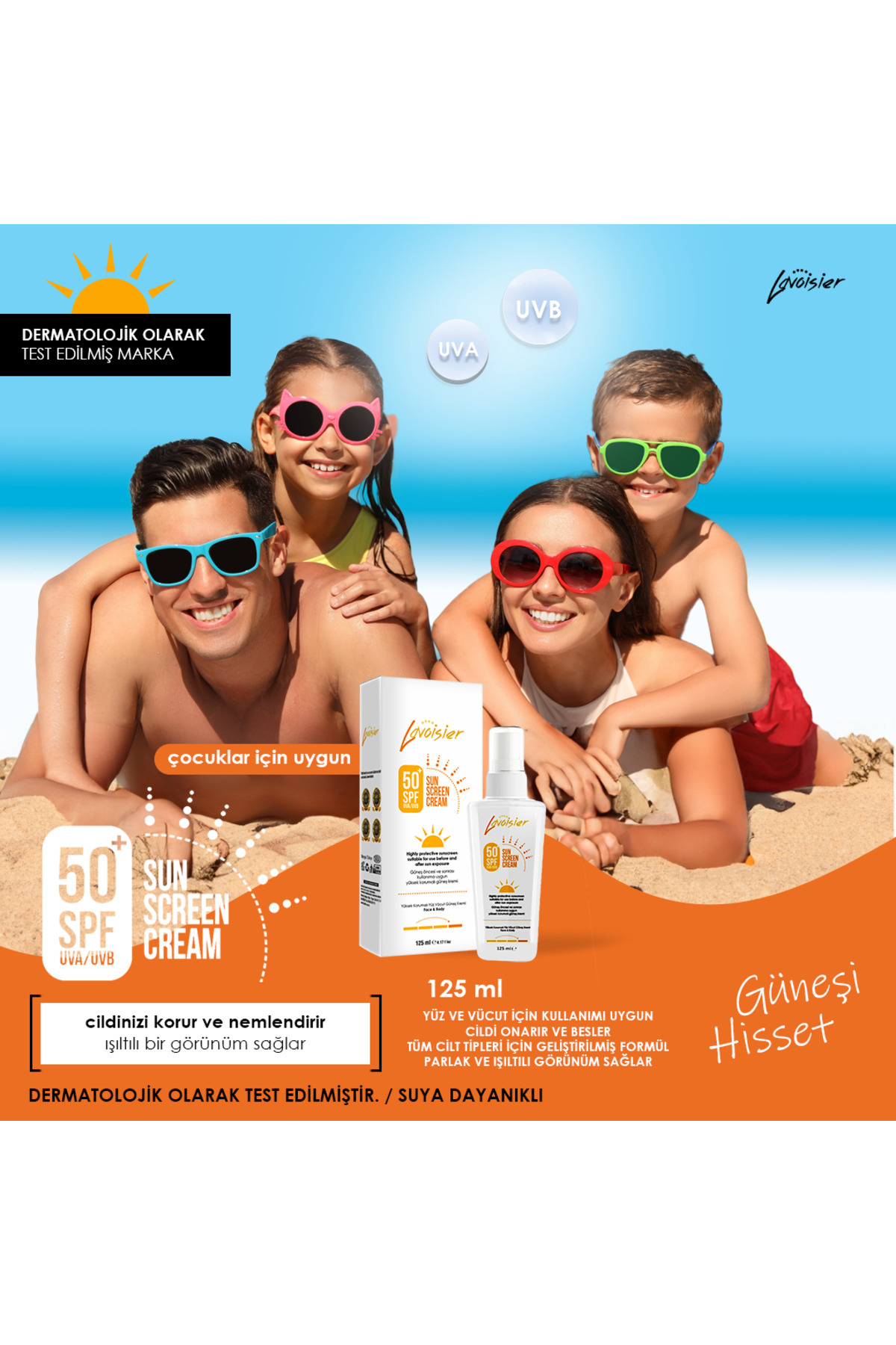 50 Spf Yüksek Korumalı Yüz Ve Vücut Güneş Kremi 125ml X 4'lü Set Aile Boy — 8683649154001 — تصویر 2 از 3