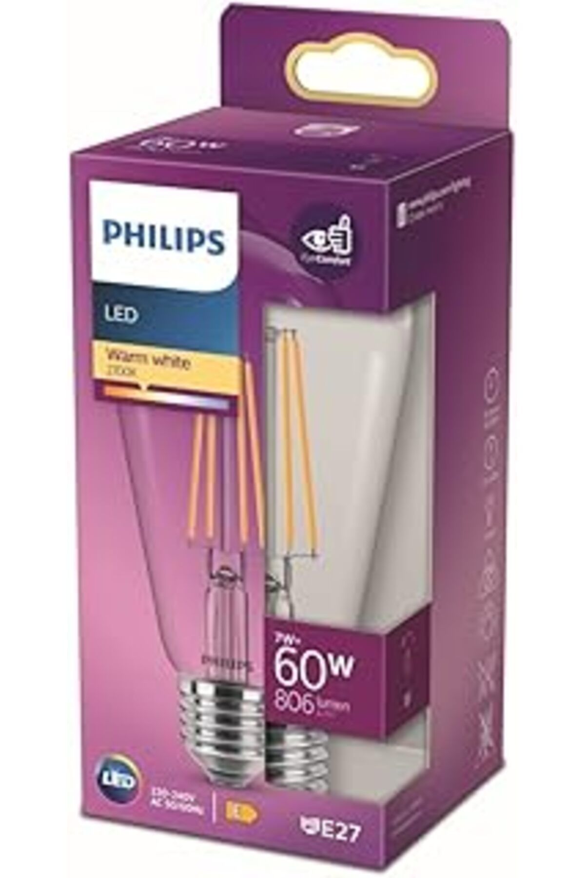 Mu Art Led Classic 60W St64 Filament Ampul, 2700K Sarı Işık, E27 Normal Duy, Dim Edilmez