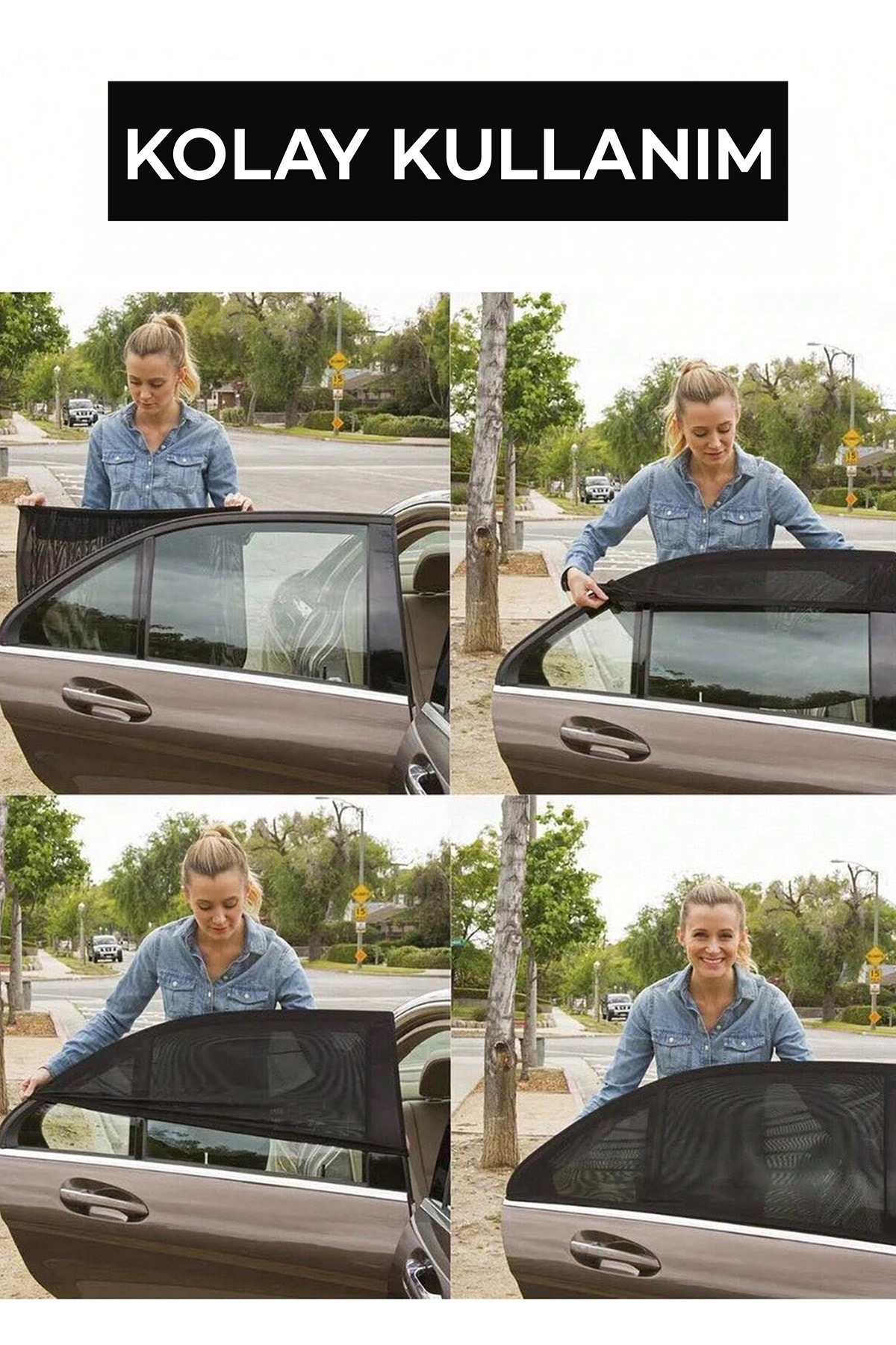 FIESSE Arka Yan Cam Güneşlik Güneş Koruma Gölgelik Sineklik Perde fotoğrafı 3 (önizleme)