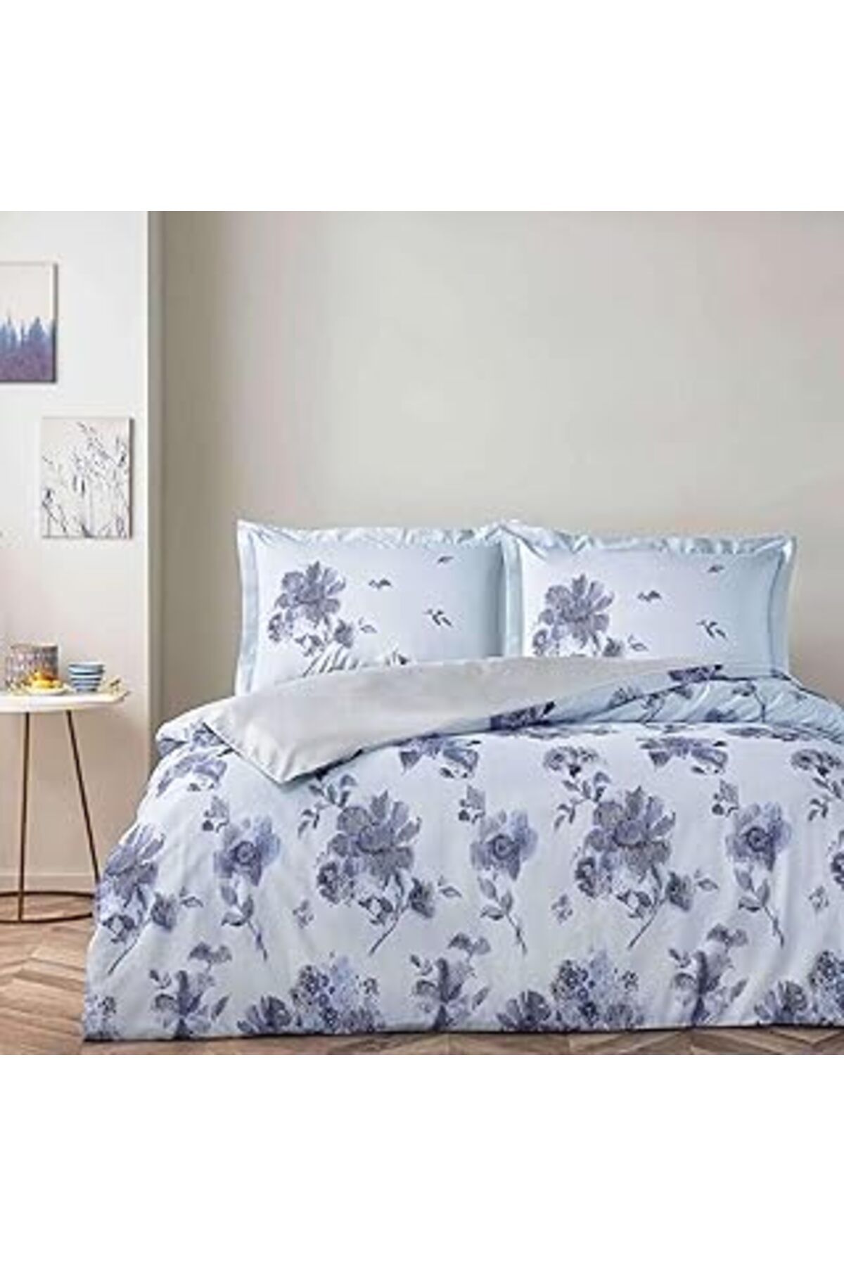 Roses Store Pamuk Hennıe Nevresim Takımı Lacivert Çift Kişilik