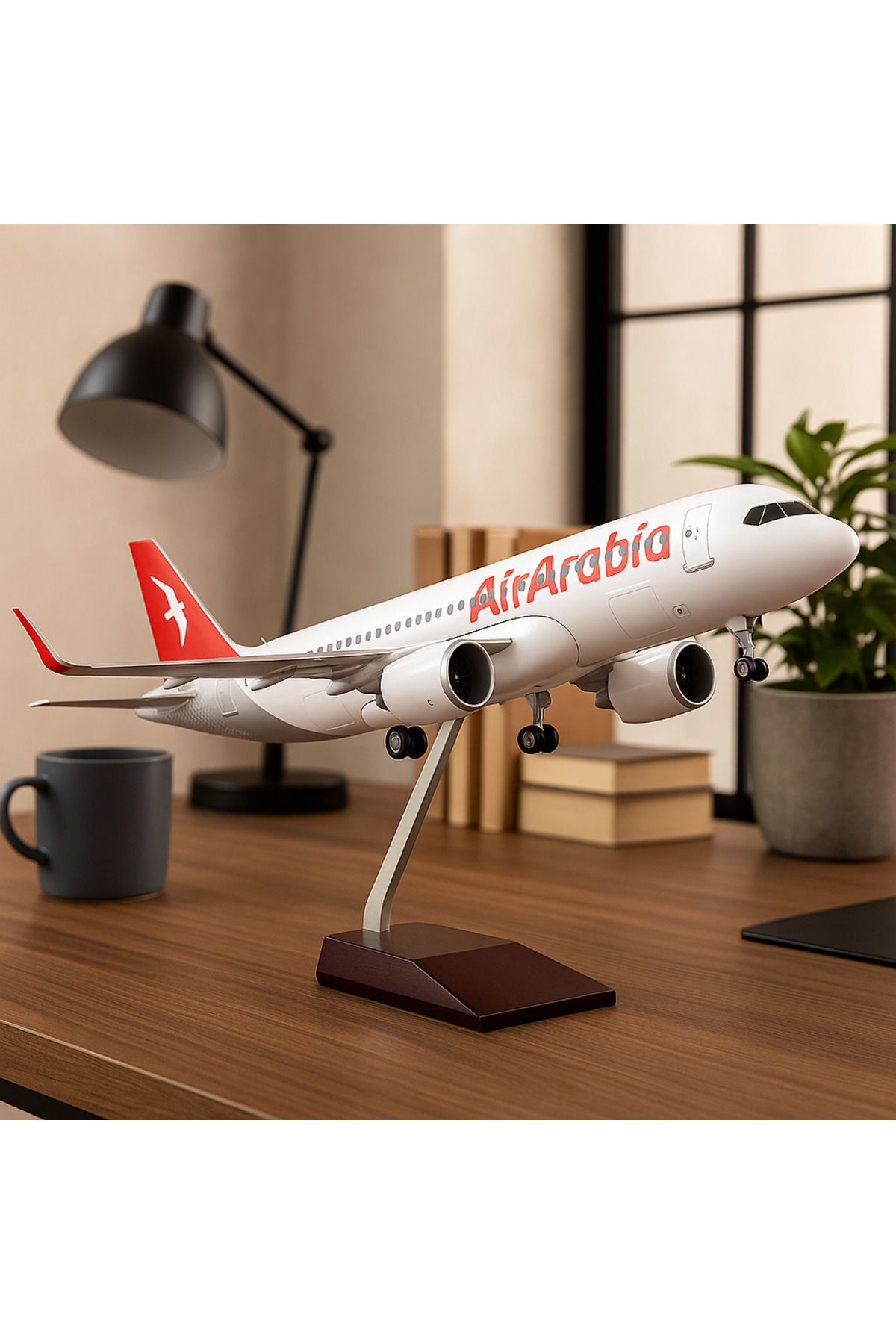 AYDINARTSHOP AirArabia 1:85 Ölçekli Dekoratif Uçak Maketi – 47 cm