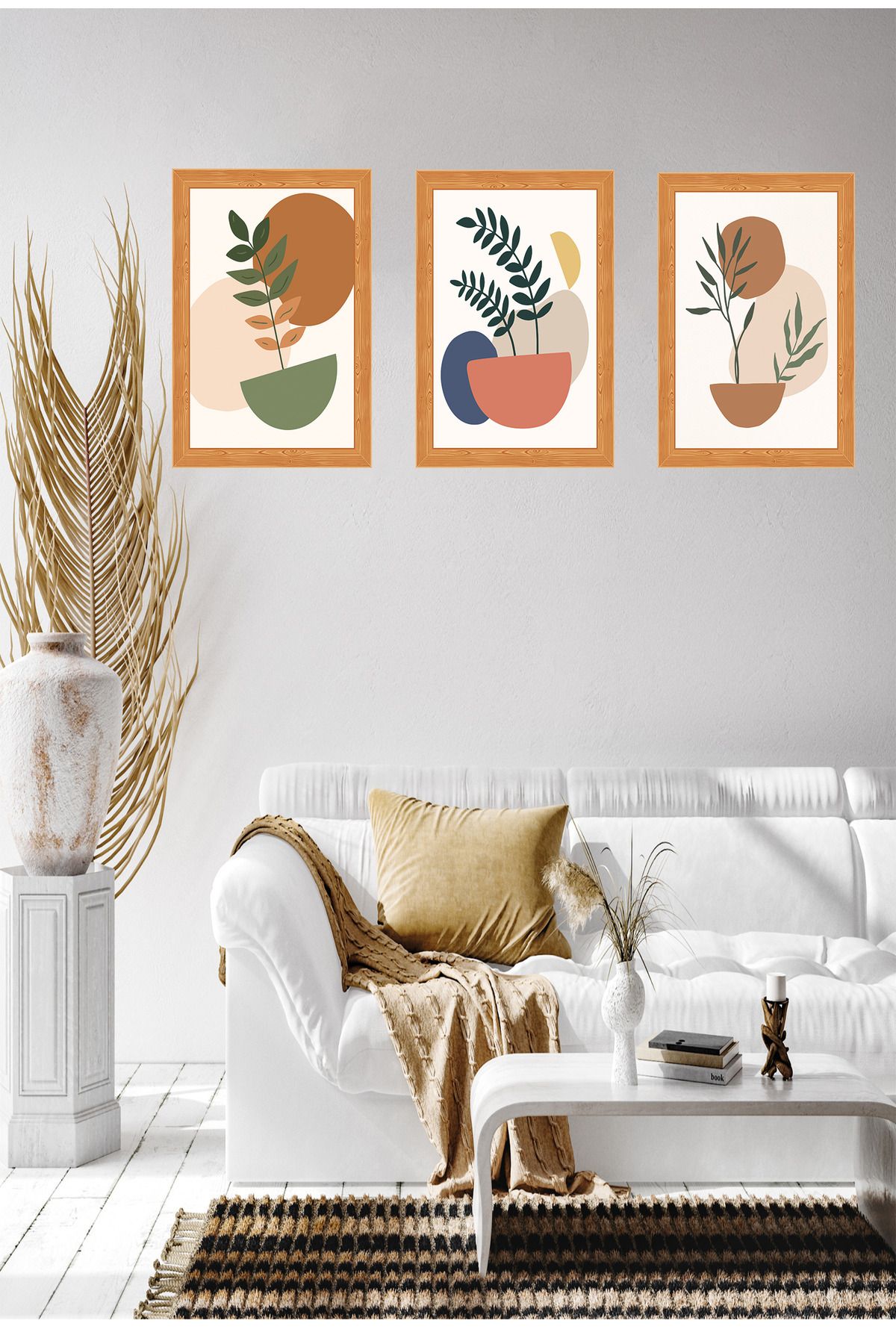 dekor artı Minimalist 3 Parça Çerçeve Görünümlü Tablo Seti