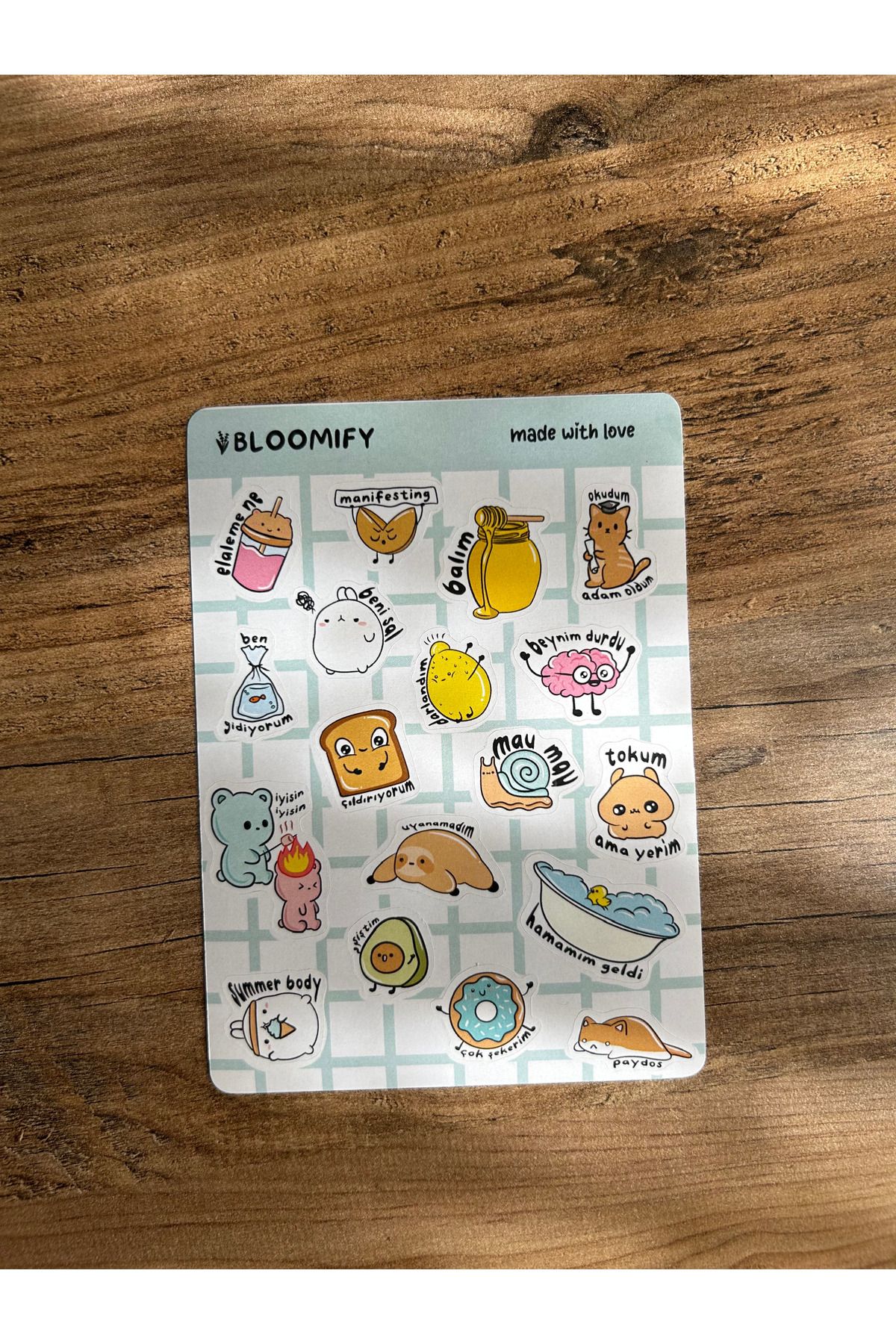 Bloomify 4’lü Sticker Sayfası Seti – Tatlı, Motive Edici ve Estetik Çıkartma Koleksiyonu