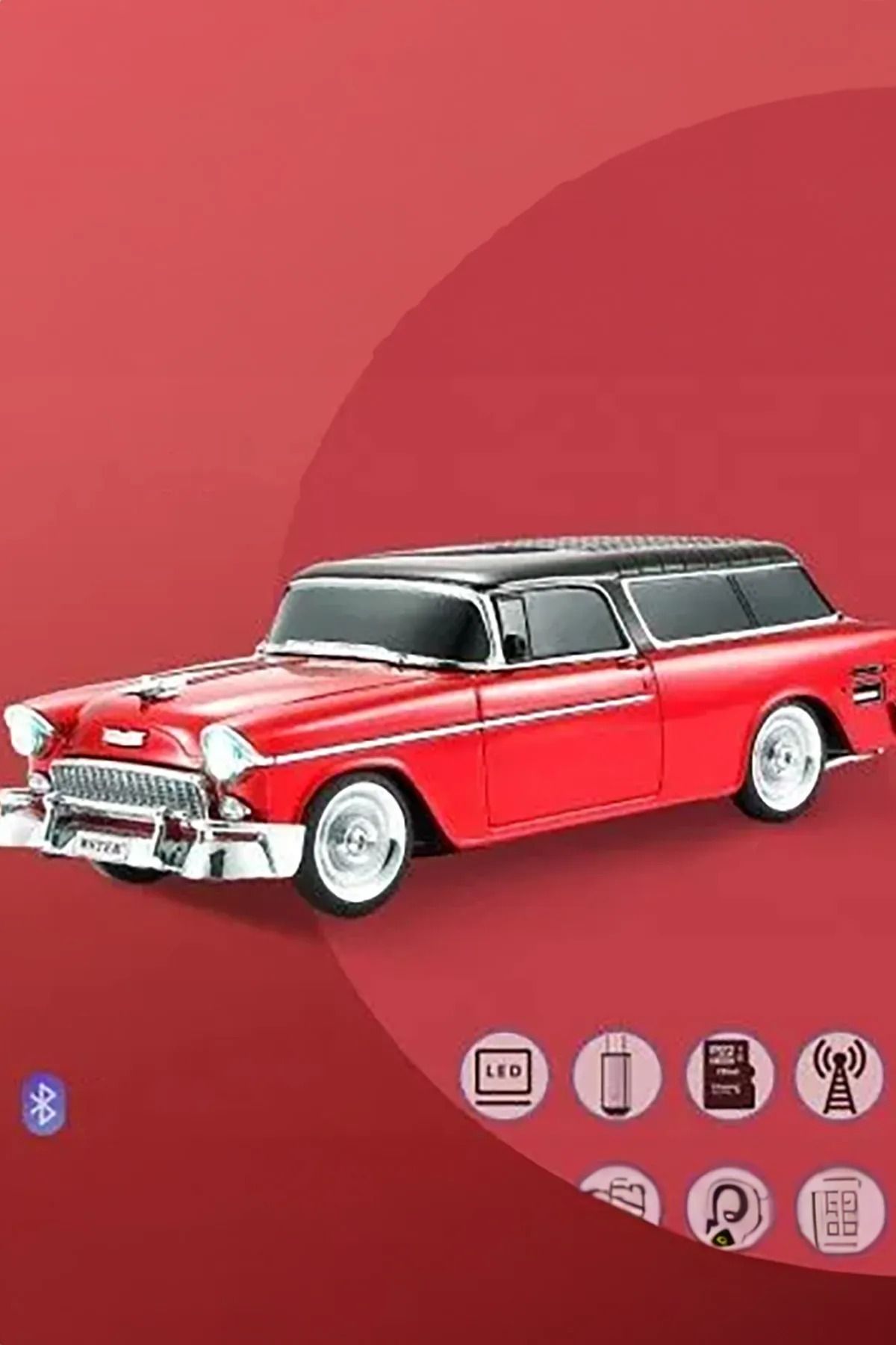 EN SİGA Klasik Araba Usb-Tf-Fm Radyo Bluetooth Hoparlör Dekoratif Müzik Kutusu Araba