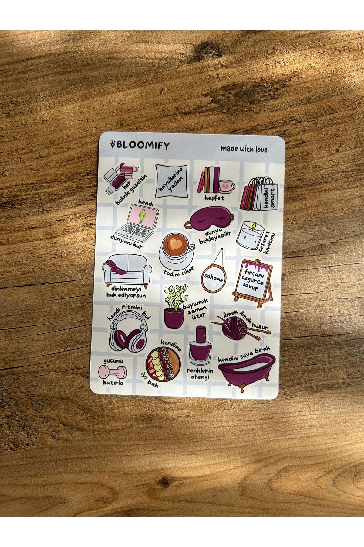 Bloomify 4’lü Sticker Sayfası Seti – Tatlı, Motive Edici ve Estetik Çıkartma Koleksiyonu