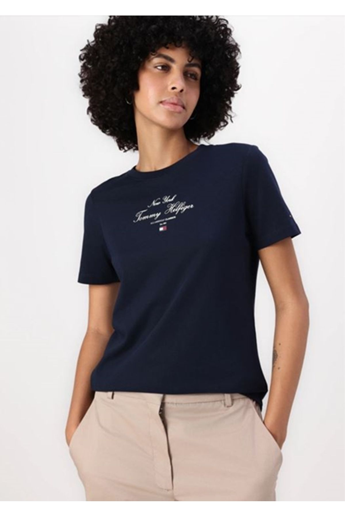 Tommy Hilfiger Sport ""Tommy Hilfiger Pamuklu Regular Kadın Fit T-Shirt