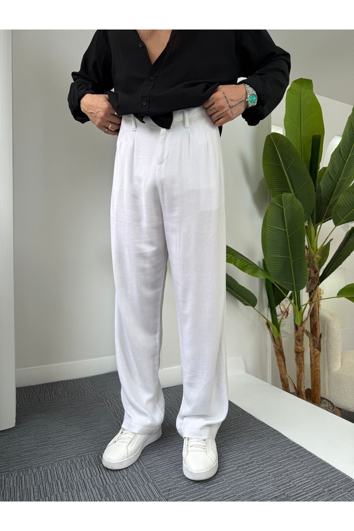 UTTBASİC GG Viscon Keten Baggy Pantolon