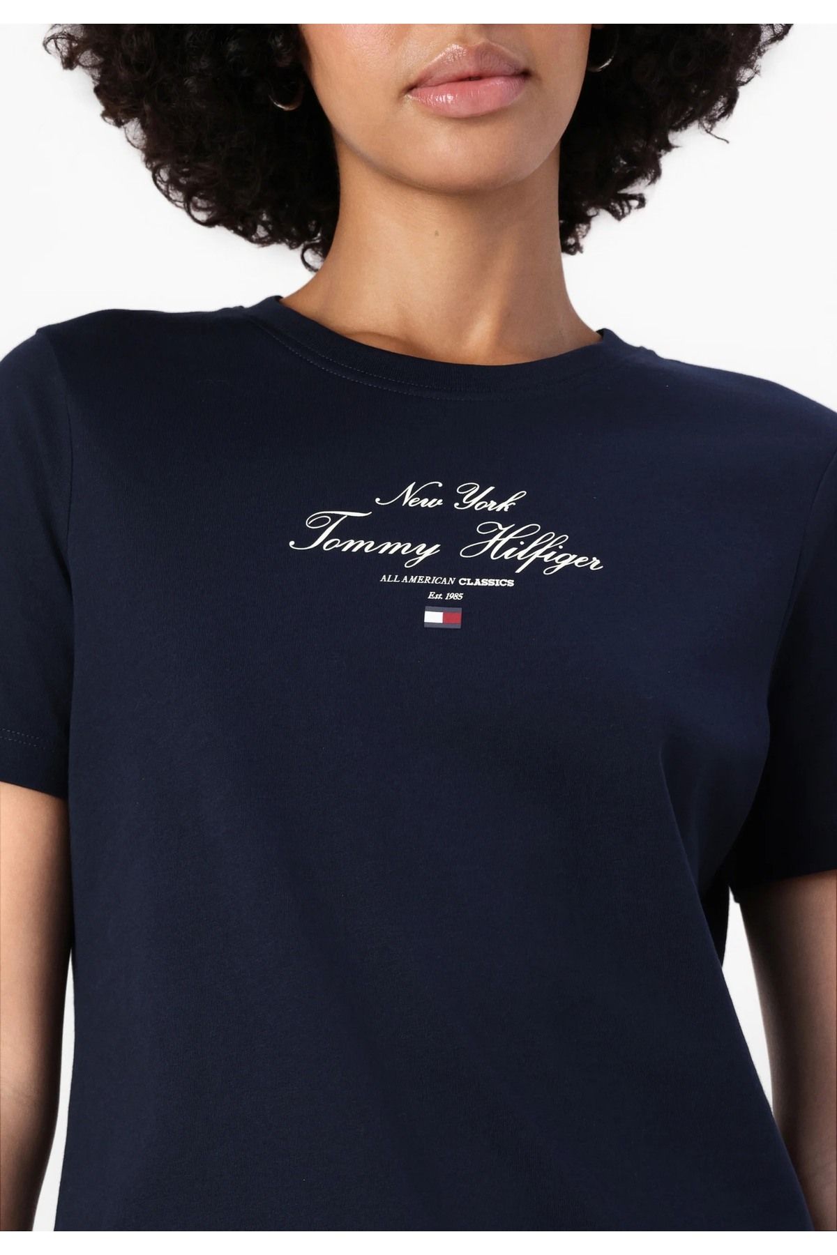 Tommy Hilfiger Sport ""Tommy Hilfiger Pamuklu Regular Kadın Fit T-Shirt