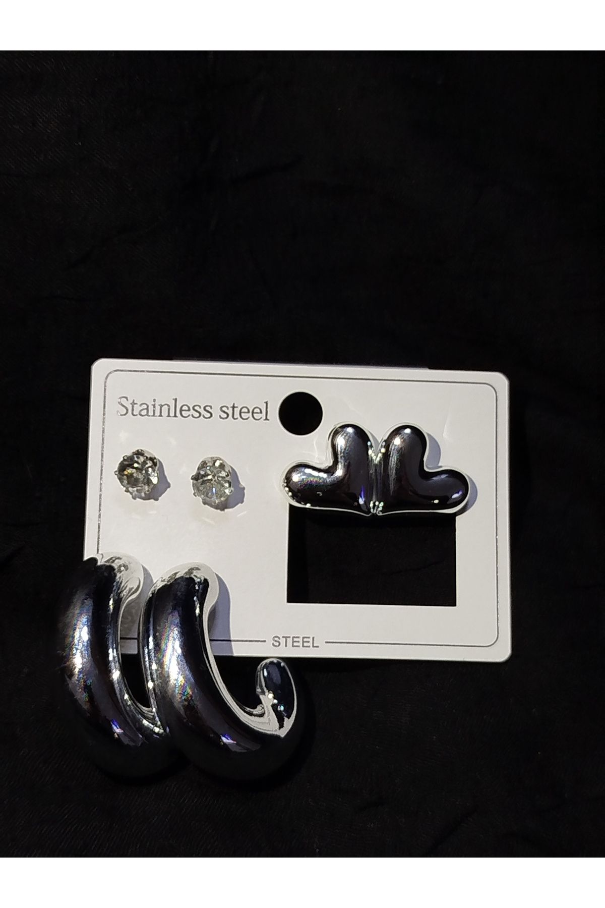 stainless steell GÜMÜŞ KÜPE SETİ