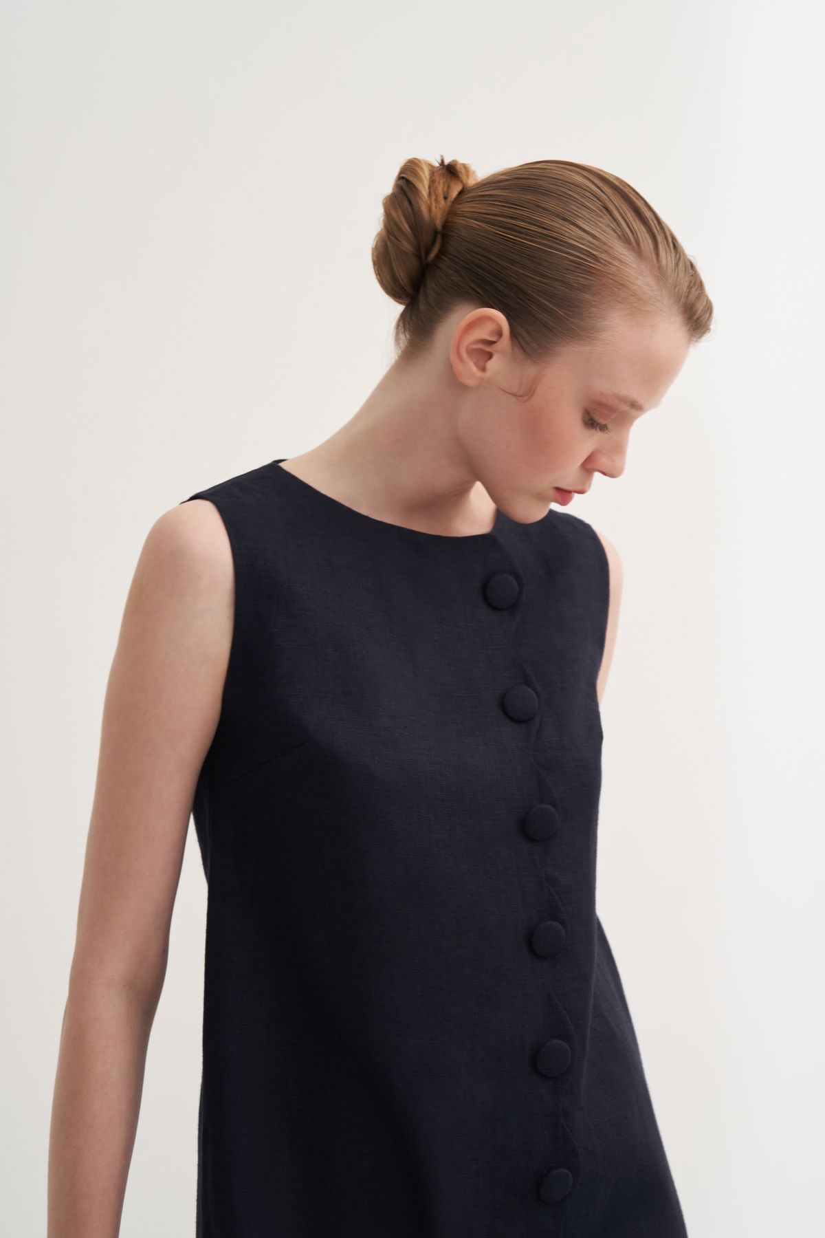 Jorbinol-Asymmetrical Buttoned Dress 5