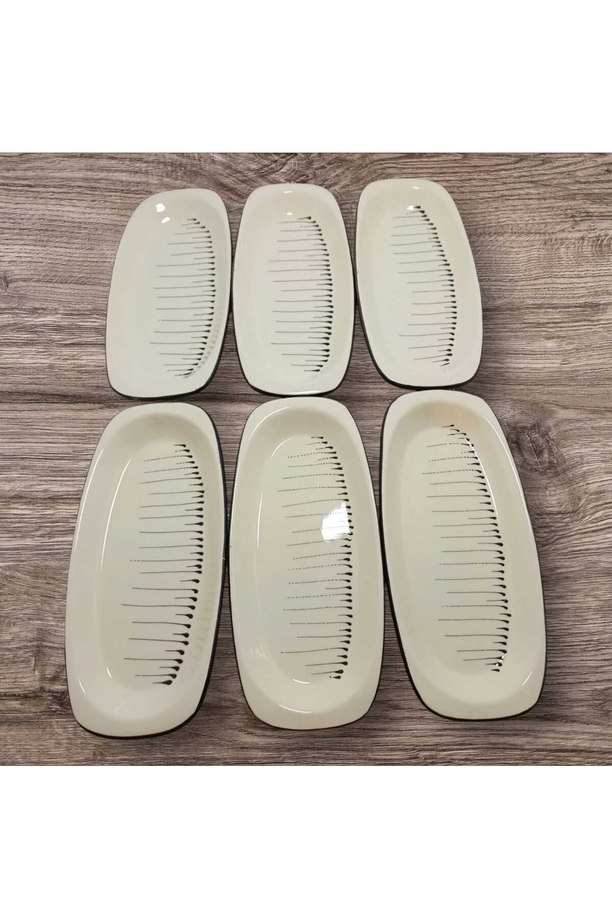 Kızıltüy Shop Venedik 6Lı Siyah Sunum Tabağı