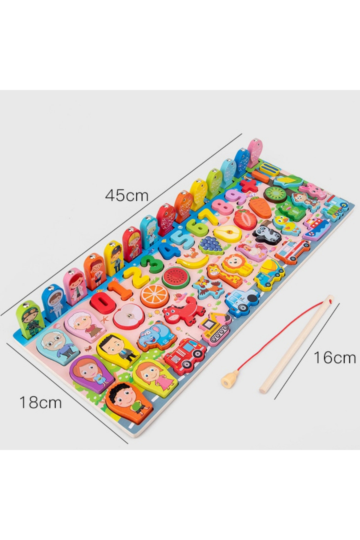 OEM Joc educativ Montessori din lemn, fructe si legume, animale, masini si joc de pescuit cu magnet