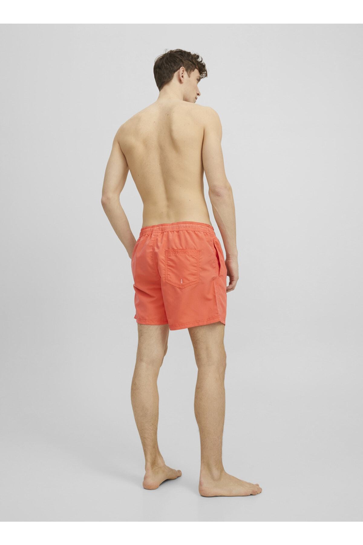 12202956_jpstcrete شورت مایو شنا مردانه طرح دار کمر معمولی Jjswim Akm رنگ قرمز روشن مردانه طرح دار فاق نرمال | جک اند جونز Jack & Jones 5002829681 - تصویر 4