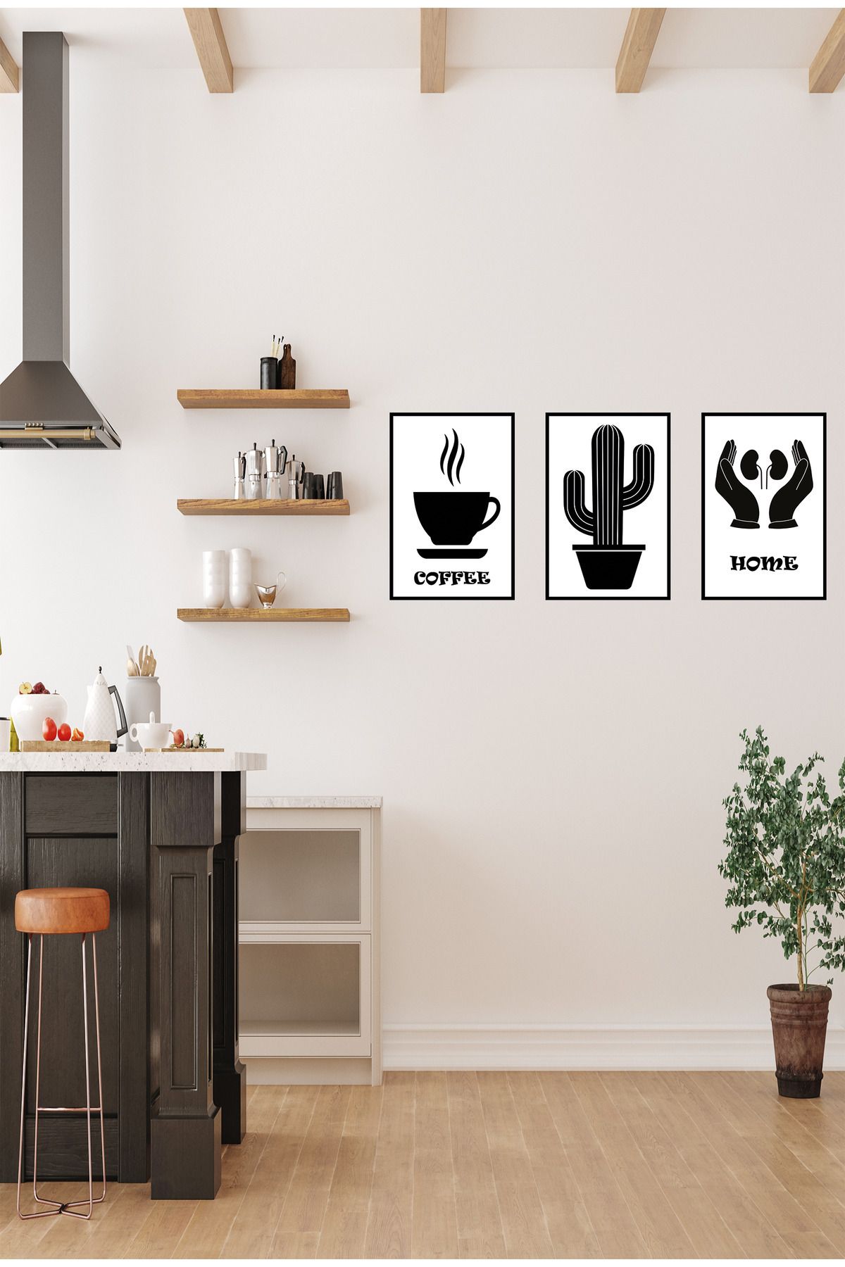 dekor artı 3'lü Mutfak MDF Tablo Seti