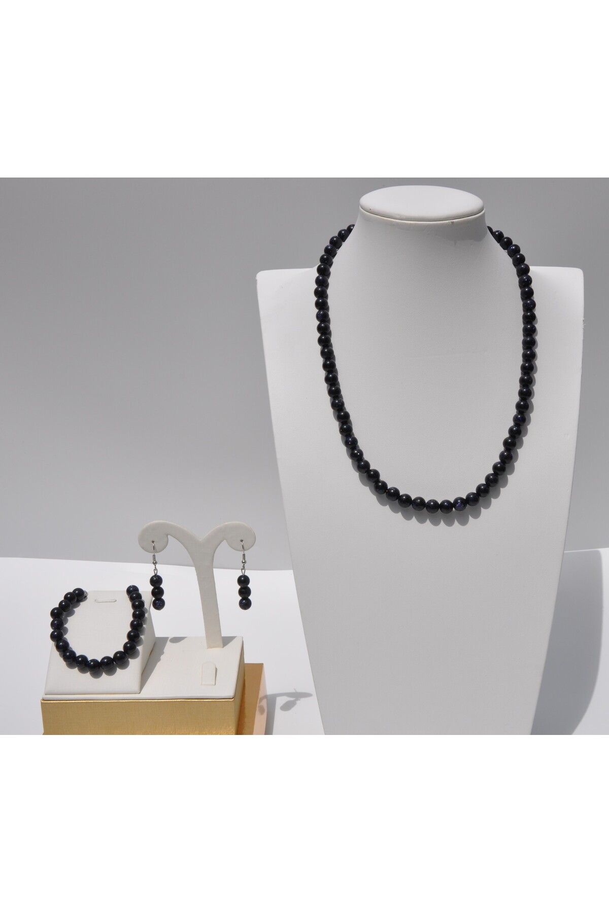 Nilfu Atelier YILDIZ TAŞI DOĞAL KOLYA BİLEKLİK KÜPE KADIN SETİ