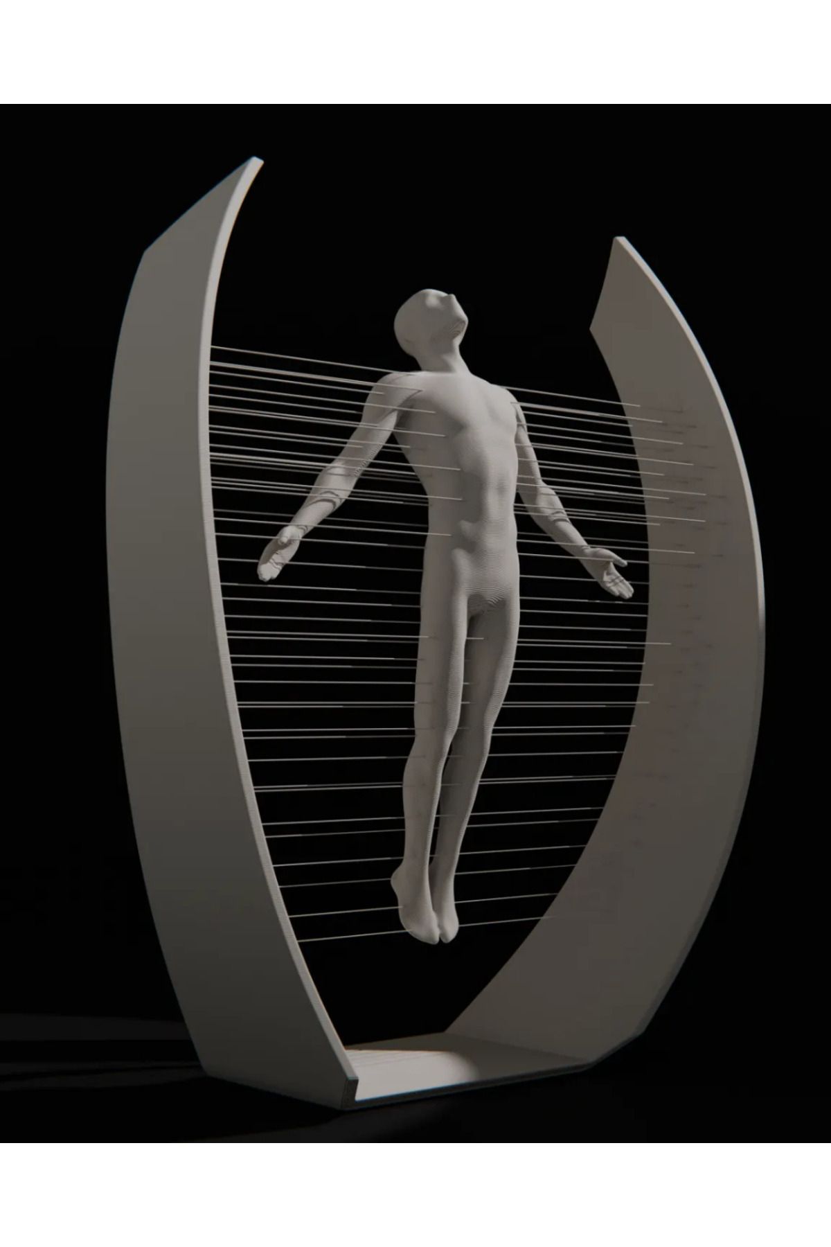 3D Modern Transcend Fütüristik İnsan Biblosu - Beyaz
