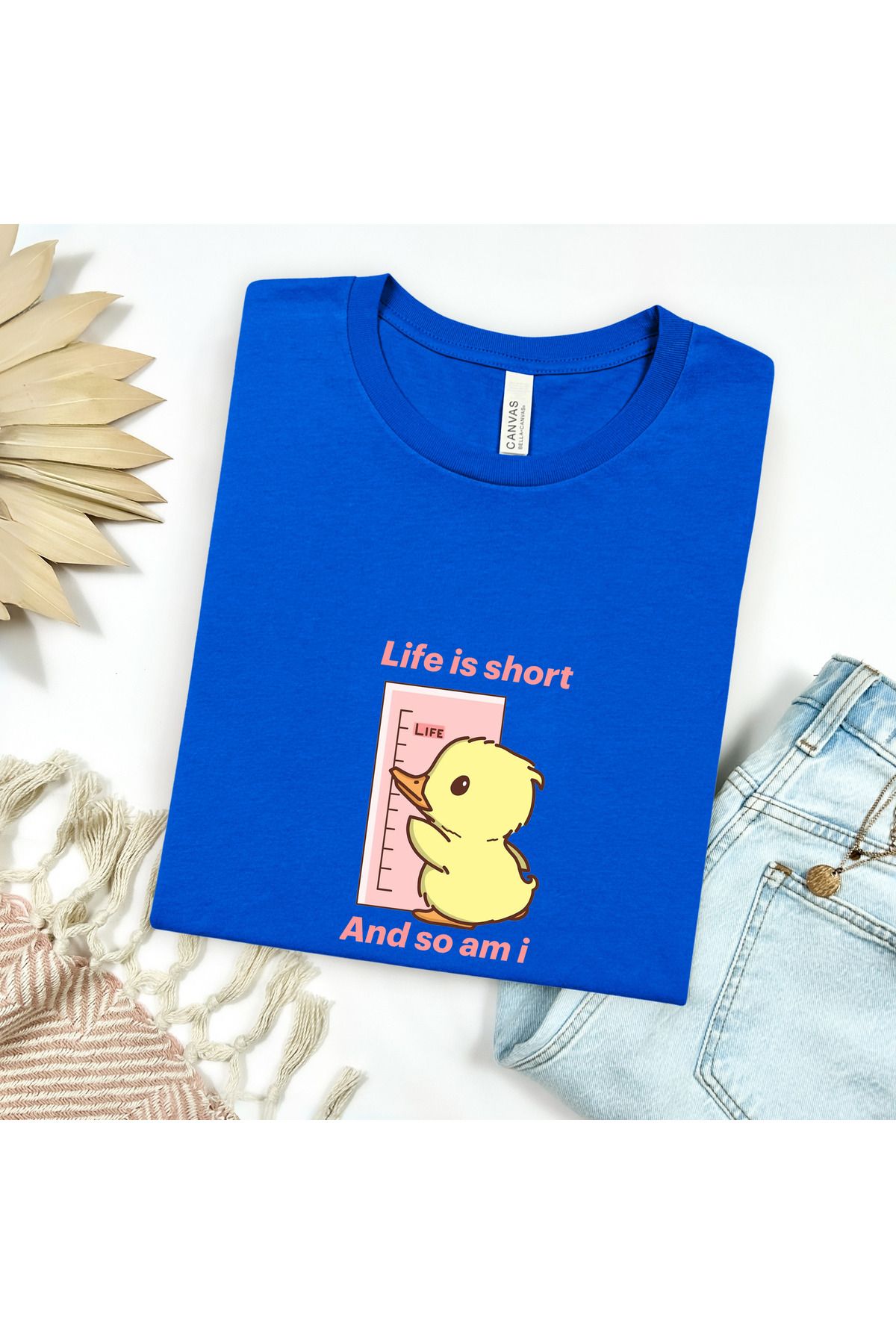 GHAND Life is Short and So am i BASKILI trend Unısex Normal Kalıp T-Shirt