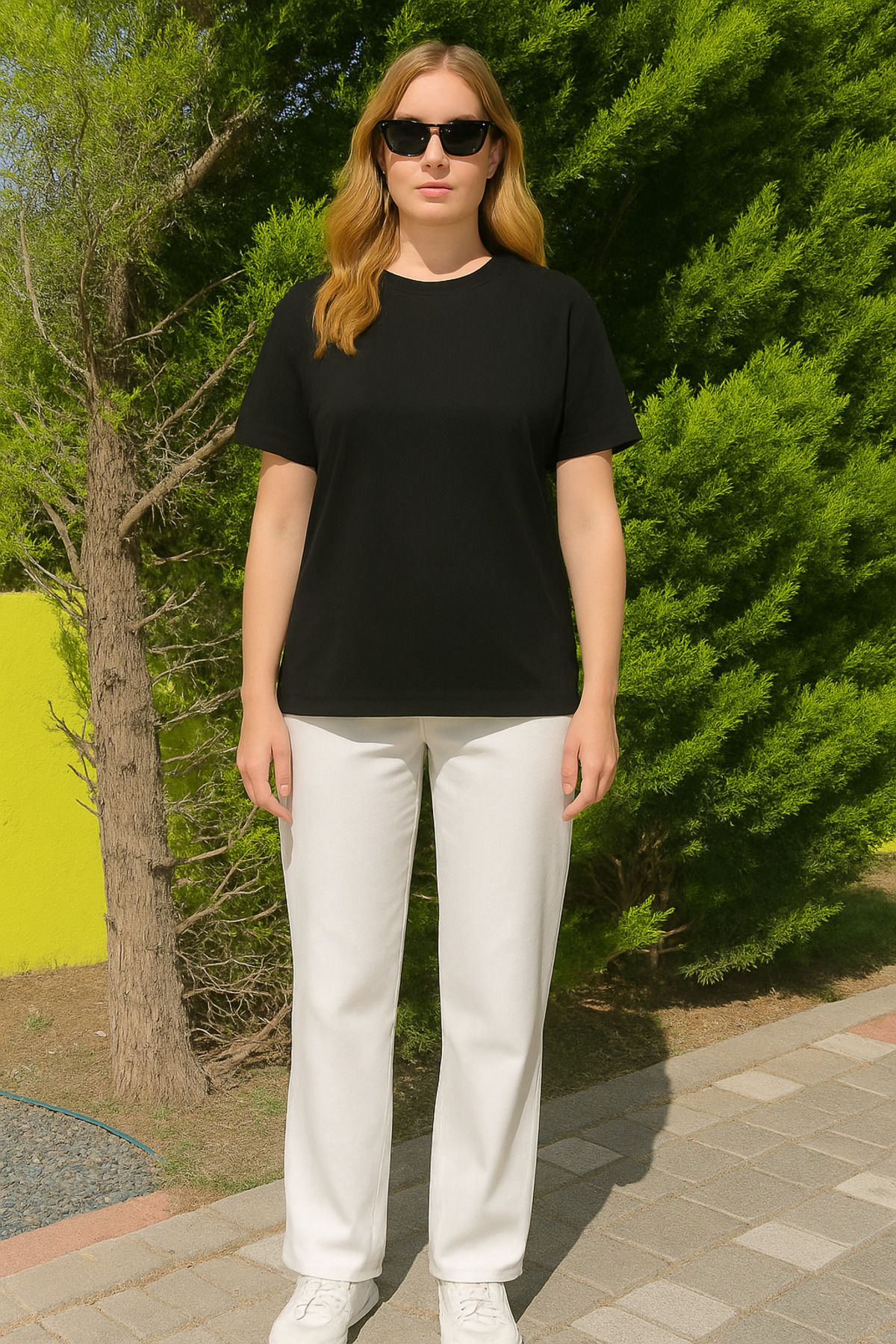 EydaMoon Kadın Regular MODAL KUMAŞ Ütü Gerektirmeyen İpeksi Yumuşacık Basic T-Shirt (Rahat Kalıp)