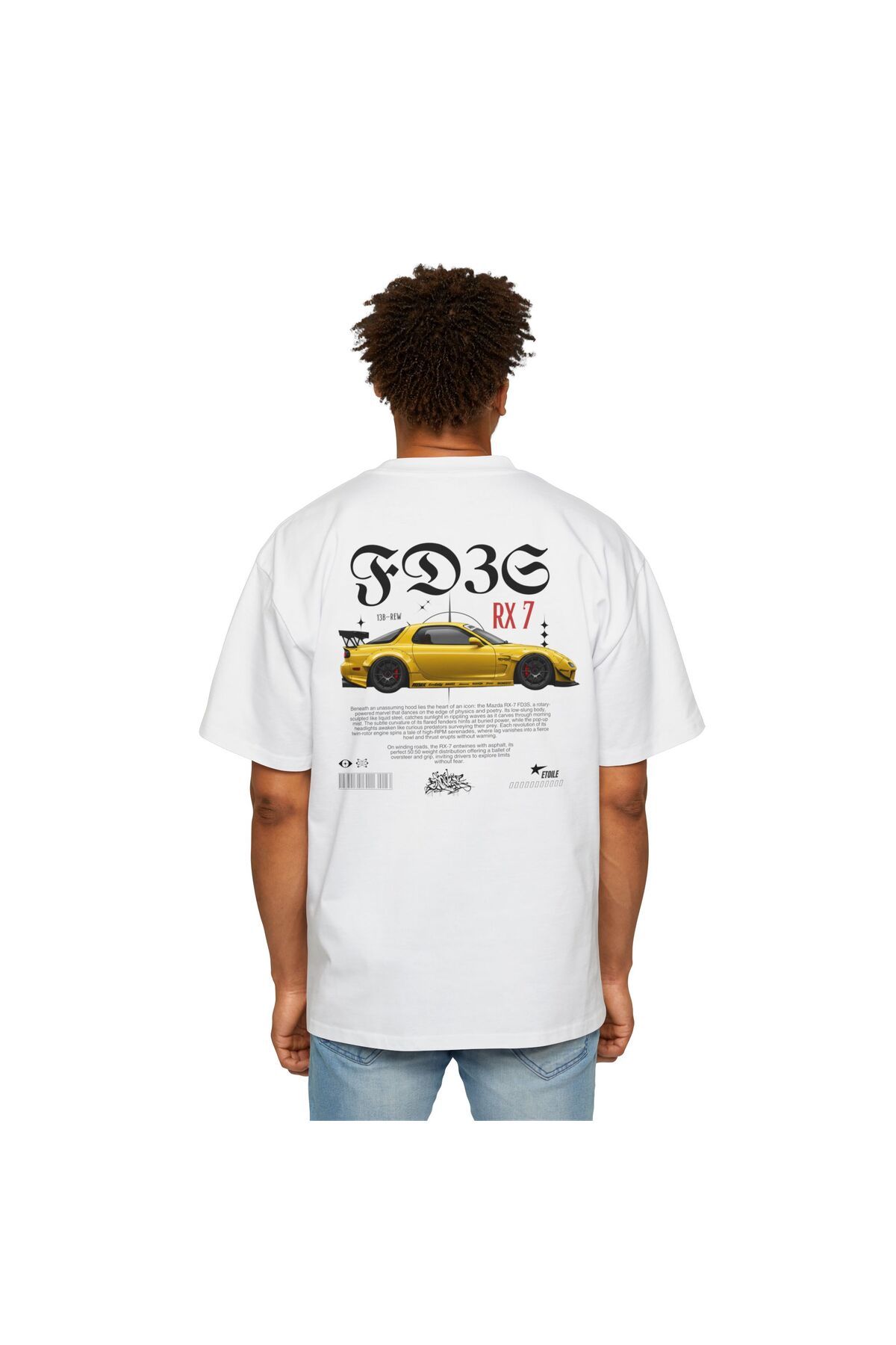 Etoile Studio RX7 Oversize Unisex Tişört | Basic Rahat Kesim Unisex Model
