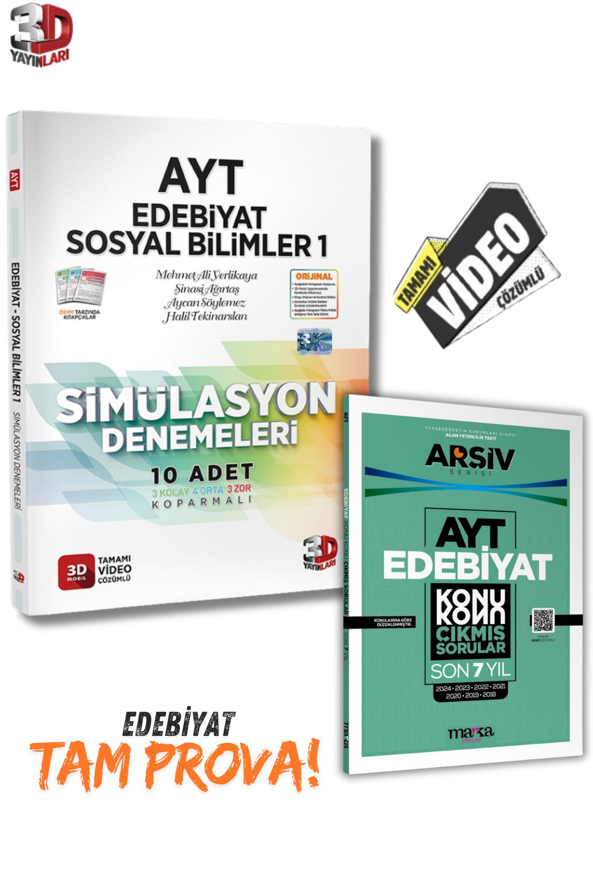 3D Yayınları 2025 AYT 3D Simülasyon Edebiyat Tarih Coğrafya Denemeleri ve Konu Konu 7 Yıl Çıkmış SORULAR BİREBİR