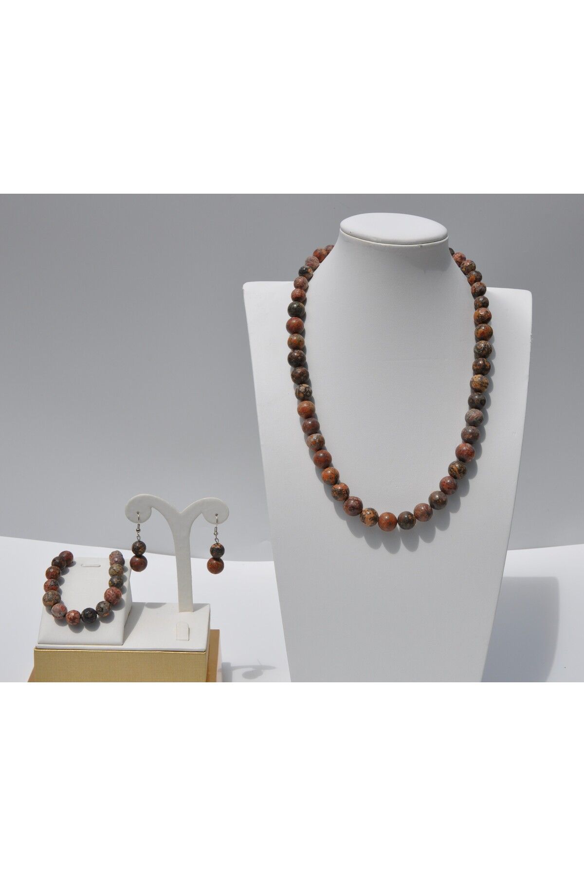 Nilfu Atelier JASPER DOĞAL TAŞ KOLYE BİLEKLİK KÜPE SETİ