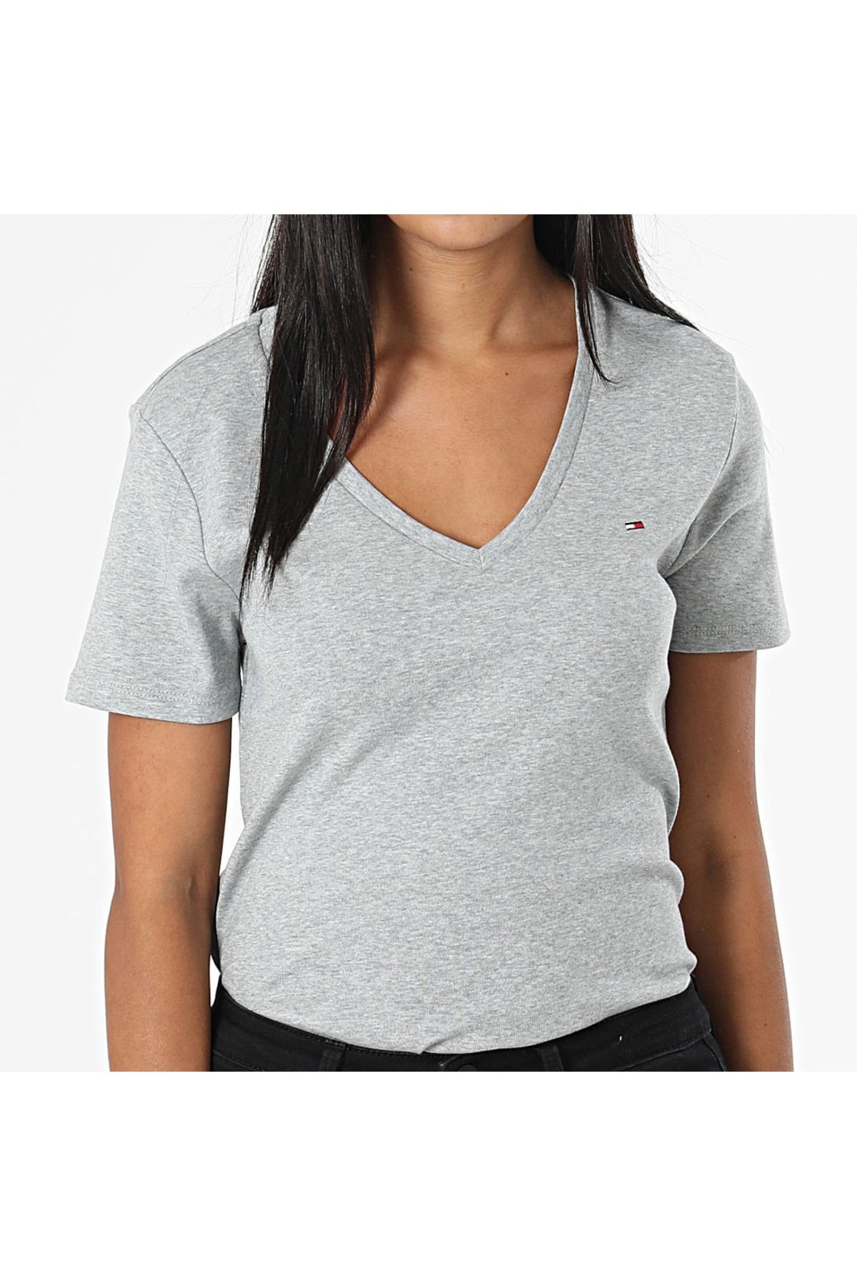 Tommy Hilfiger Sport ""Tommy Hilfiger Kadın V Yaka T-Shirt