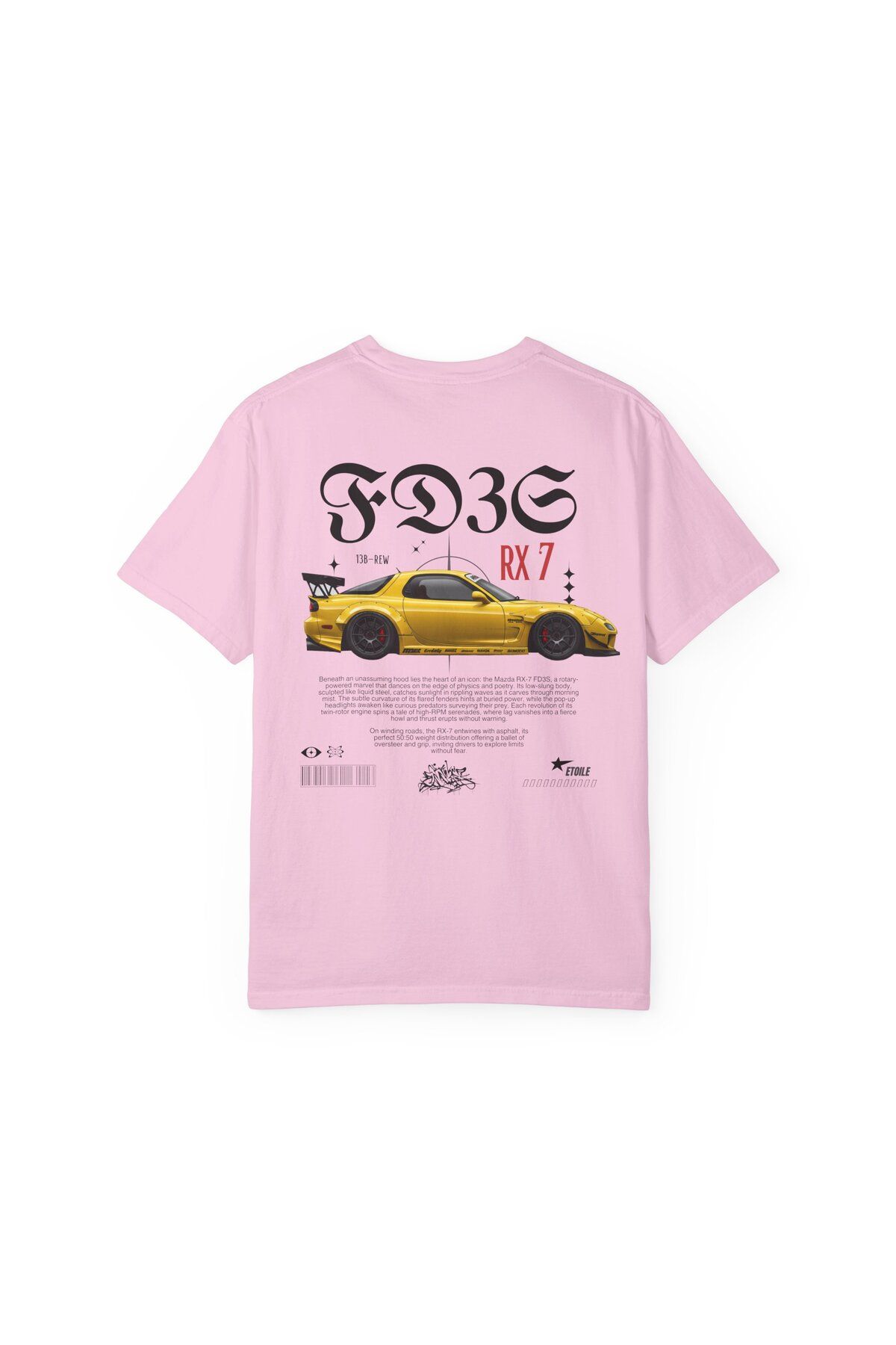 Etoile Studio RX7 Oversize Unisex Tişört | Basic Rahat Kesim Unisex Model