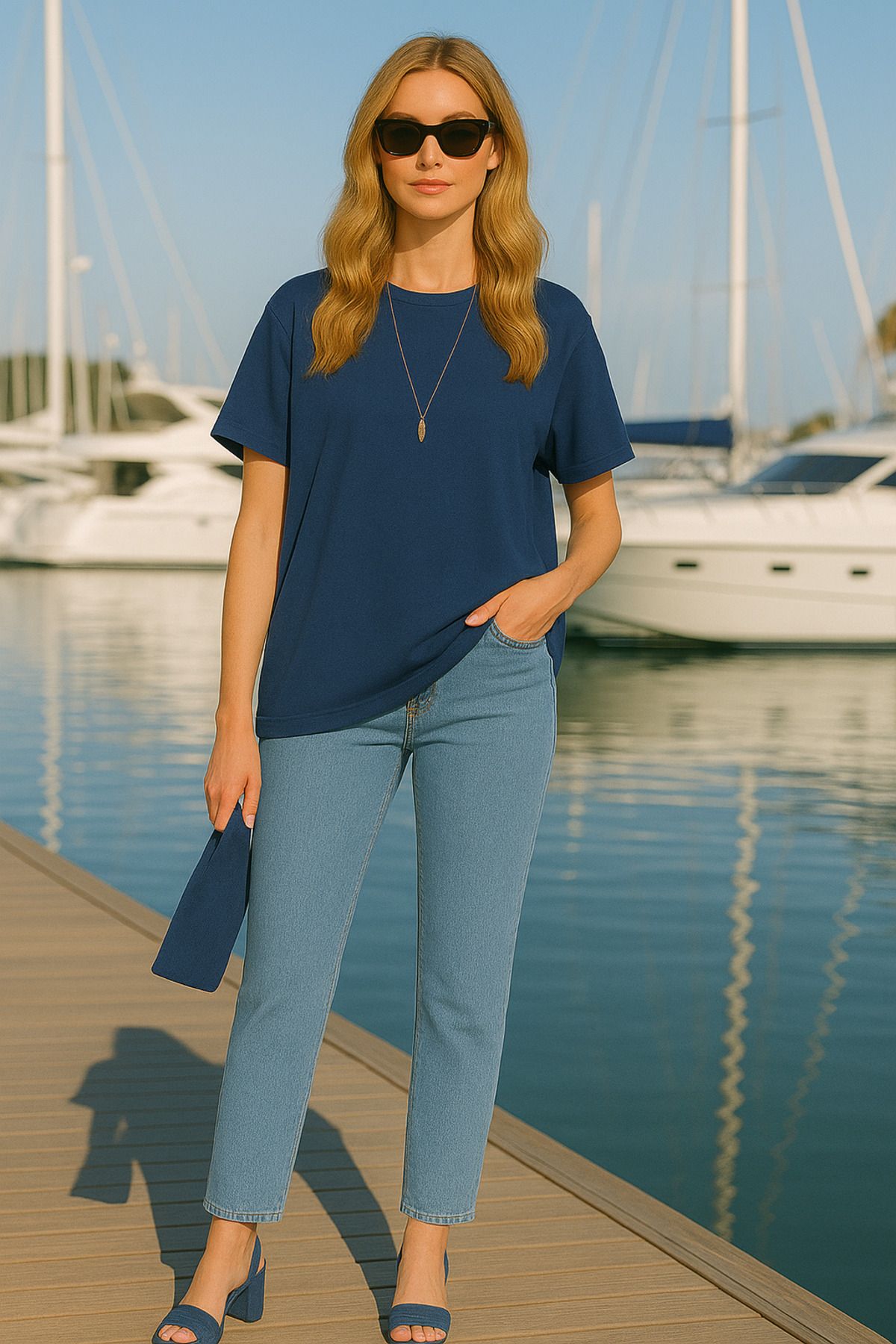 EydaMoon Kadın Regular MODAL KUMAŞ Ütü Gerektirmeyen İpeksi Yumuşacık Basic T-Shirt (Rahat Kalıp)