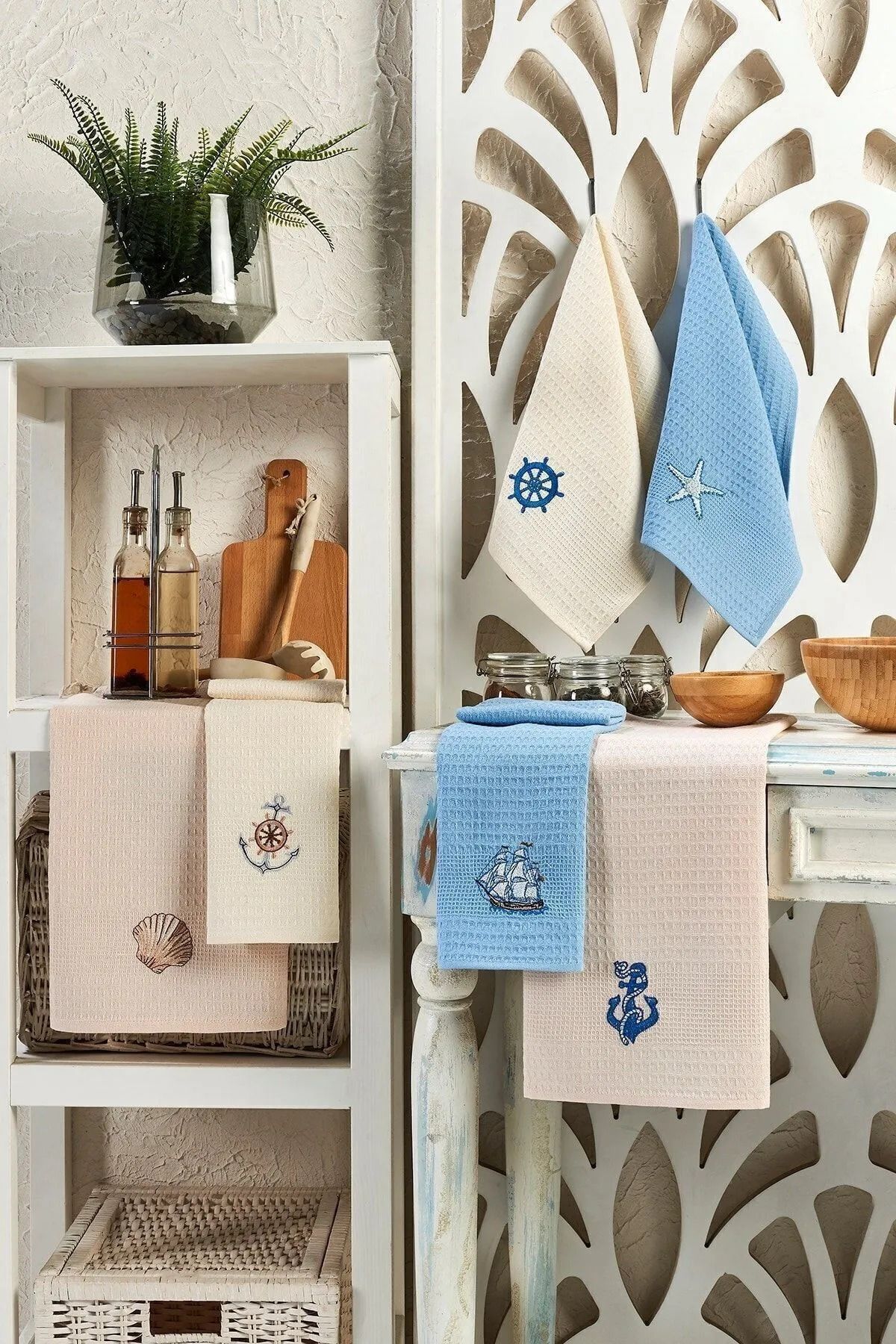 Sarp Collection 6'lı Mutfak Kurulama Bezi Sea Seti