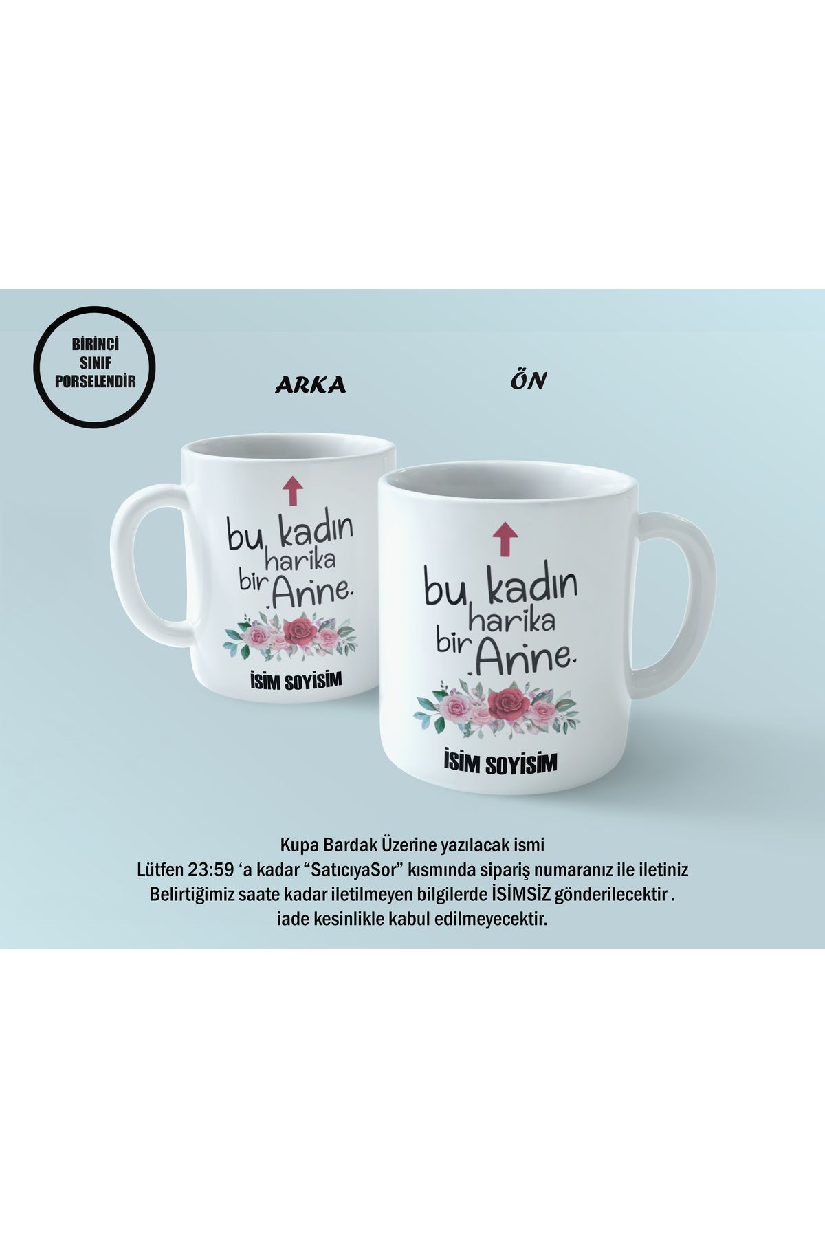 mystering store İsme Özel Bu Kadın Harika Bir Anne Temalı Kupa Bardak