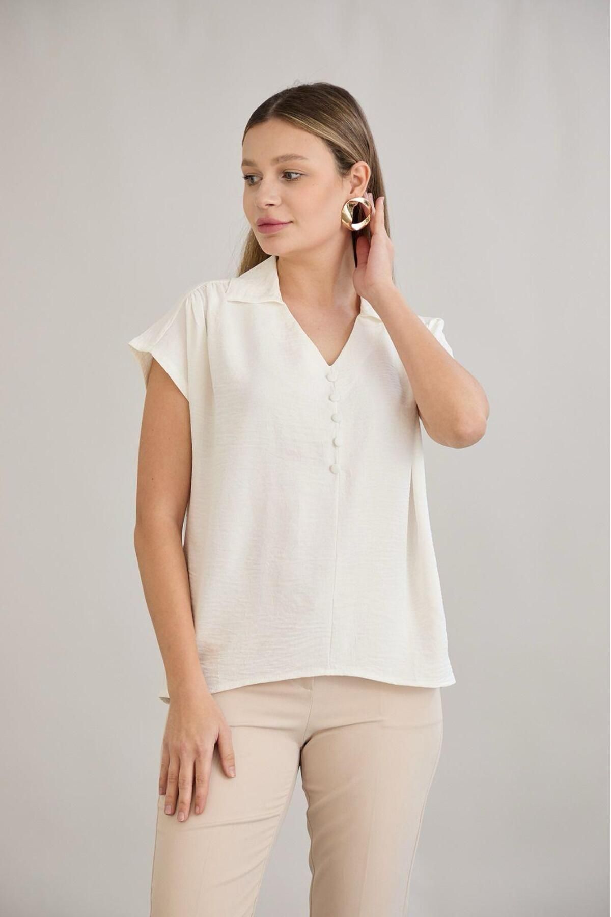 HOFY 1484 Top düğmeli bluz