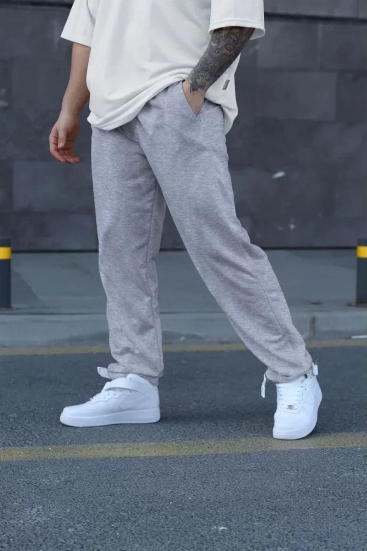ARUZ MODA Unisex İki İplik Eşofman Altı - Gri