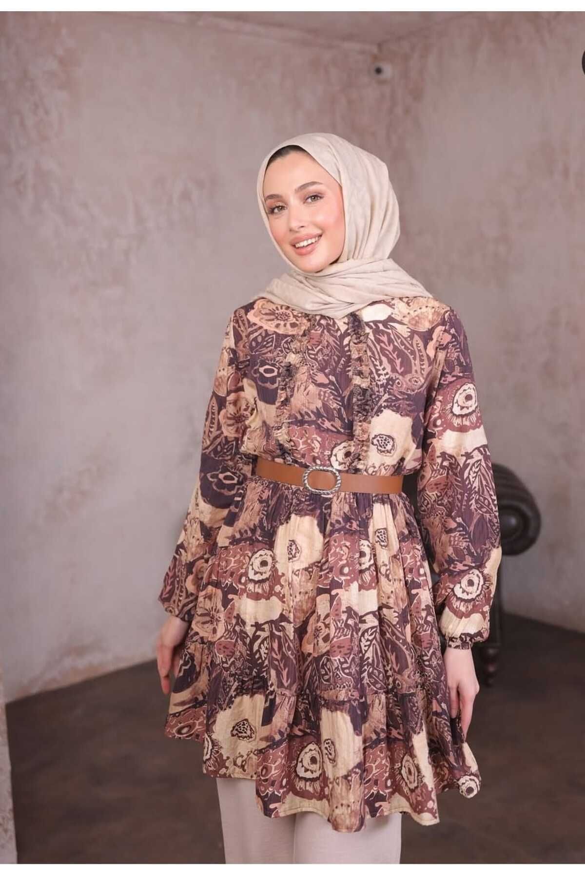 ALMİNA ÇİLEK KUMAŞ TUNİK PANTOLON TAKIM