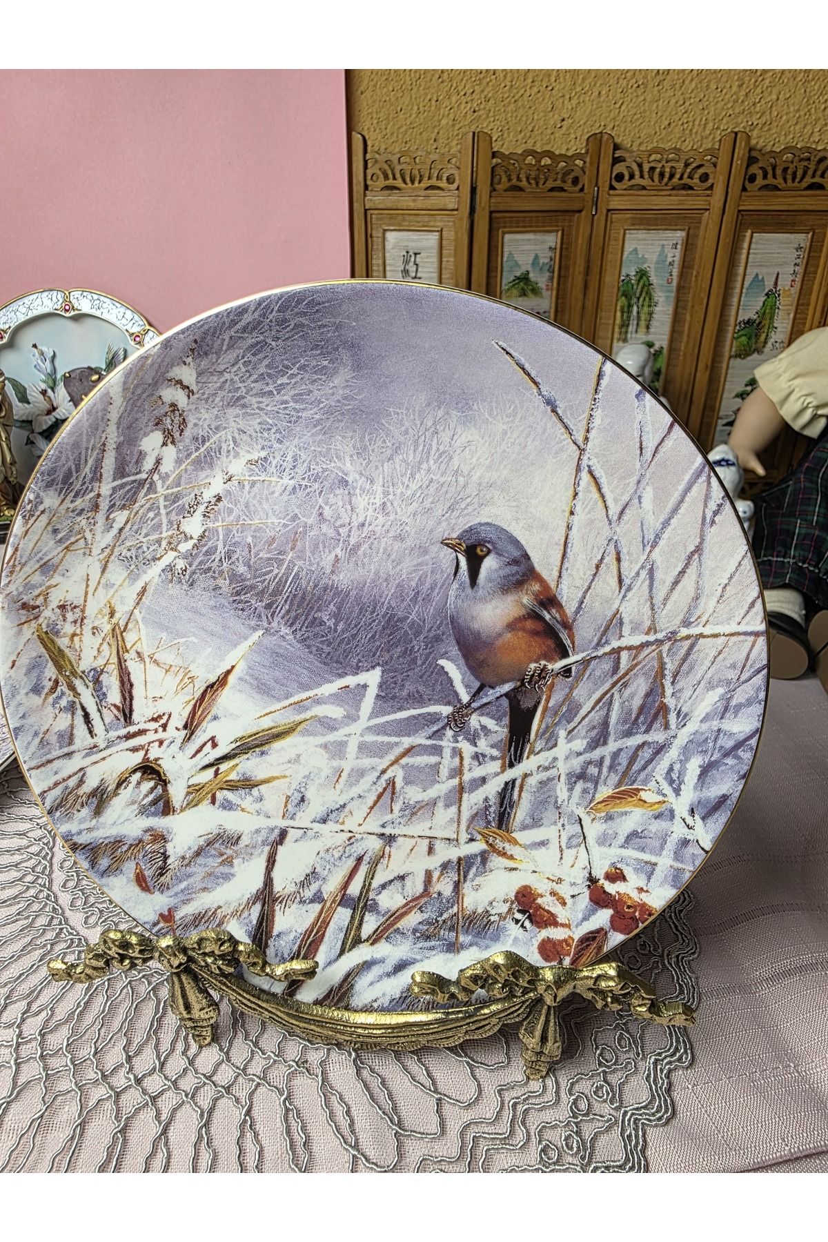 Wedgwood Porselen Kuş Fiğürlü Duvar Tabagı Set 26 cm