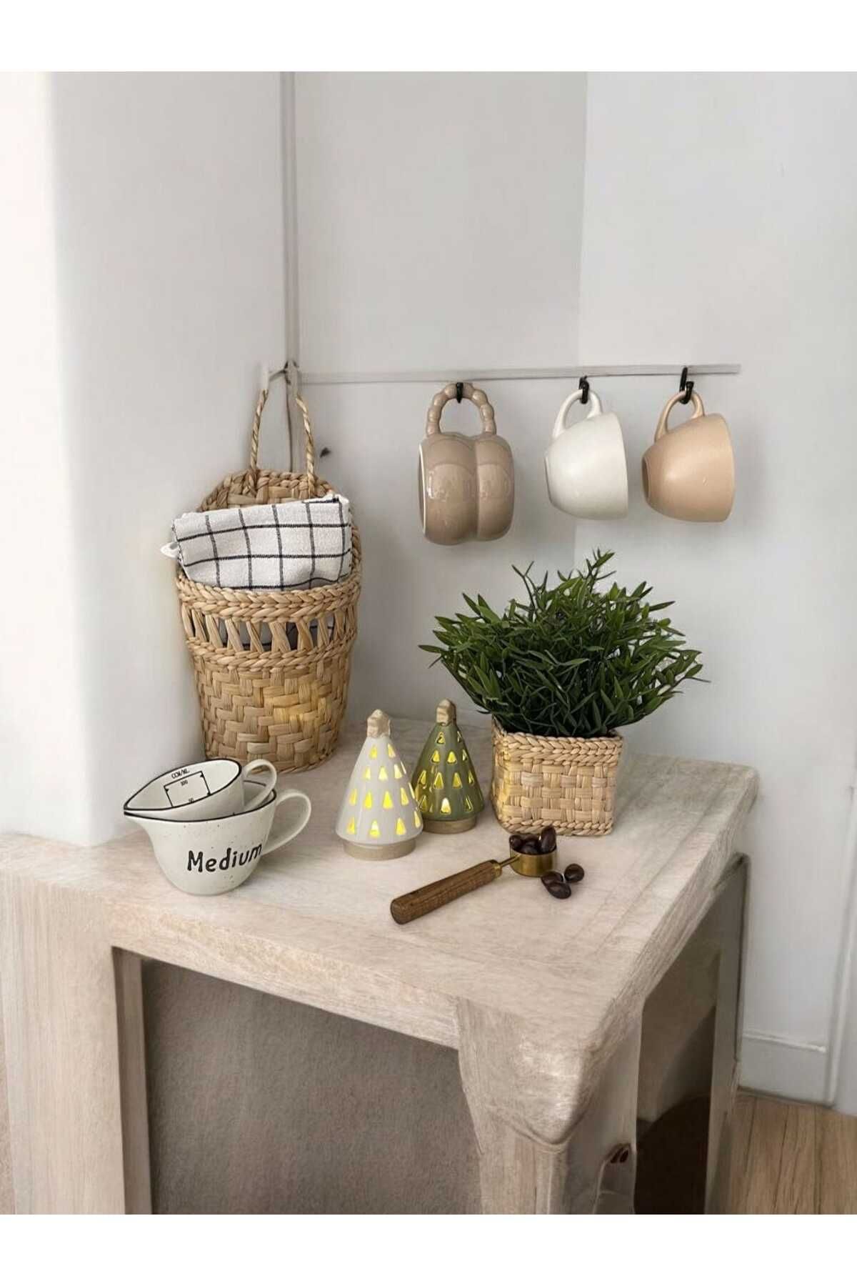 EM&MA DESİNG EM&MA 2'li Hasır Sepet Set mutfak banyo salon bahçe için dekor organizer veya depolama