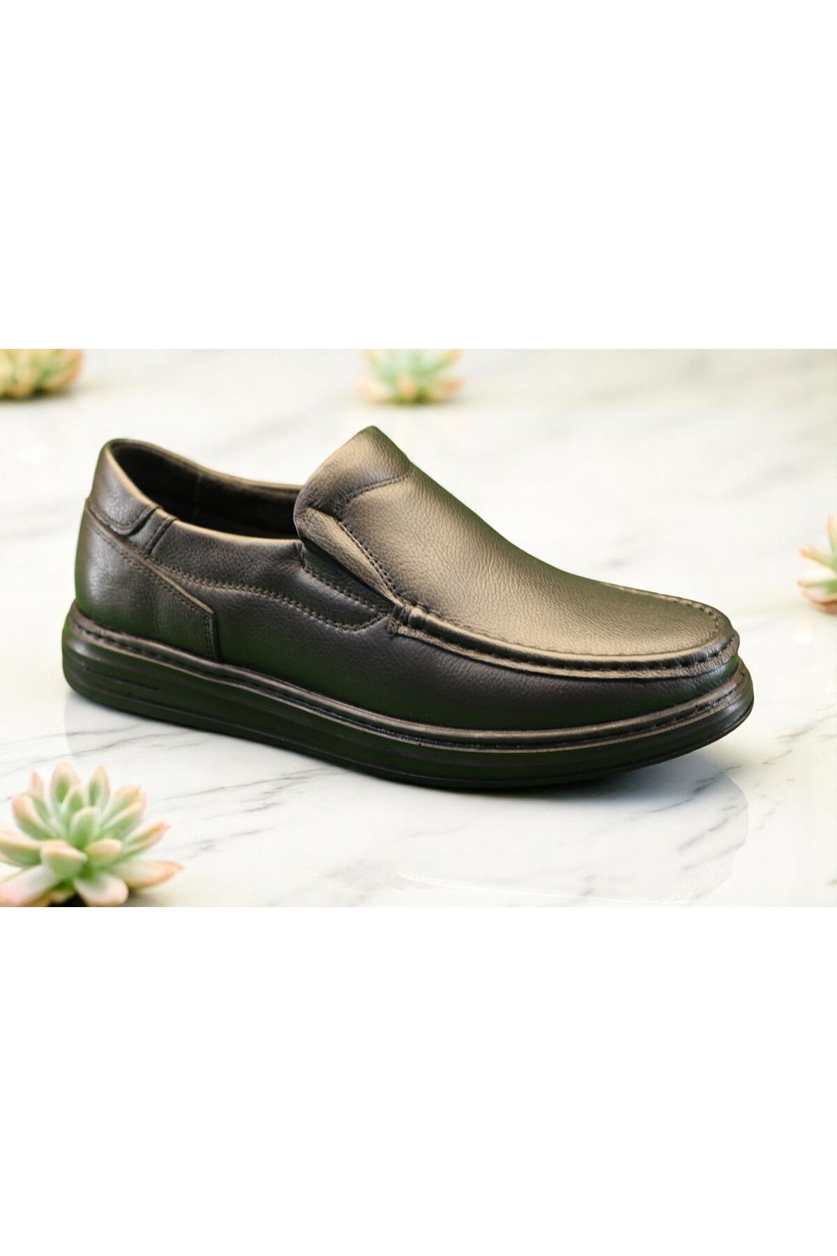 Philia Shoes Siyah Hakiki Deri Erkek Slip-On Ayakkabı | Poli Taban – Rahat Kalıp – Günlük Kullanım