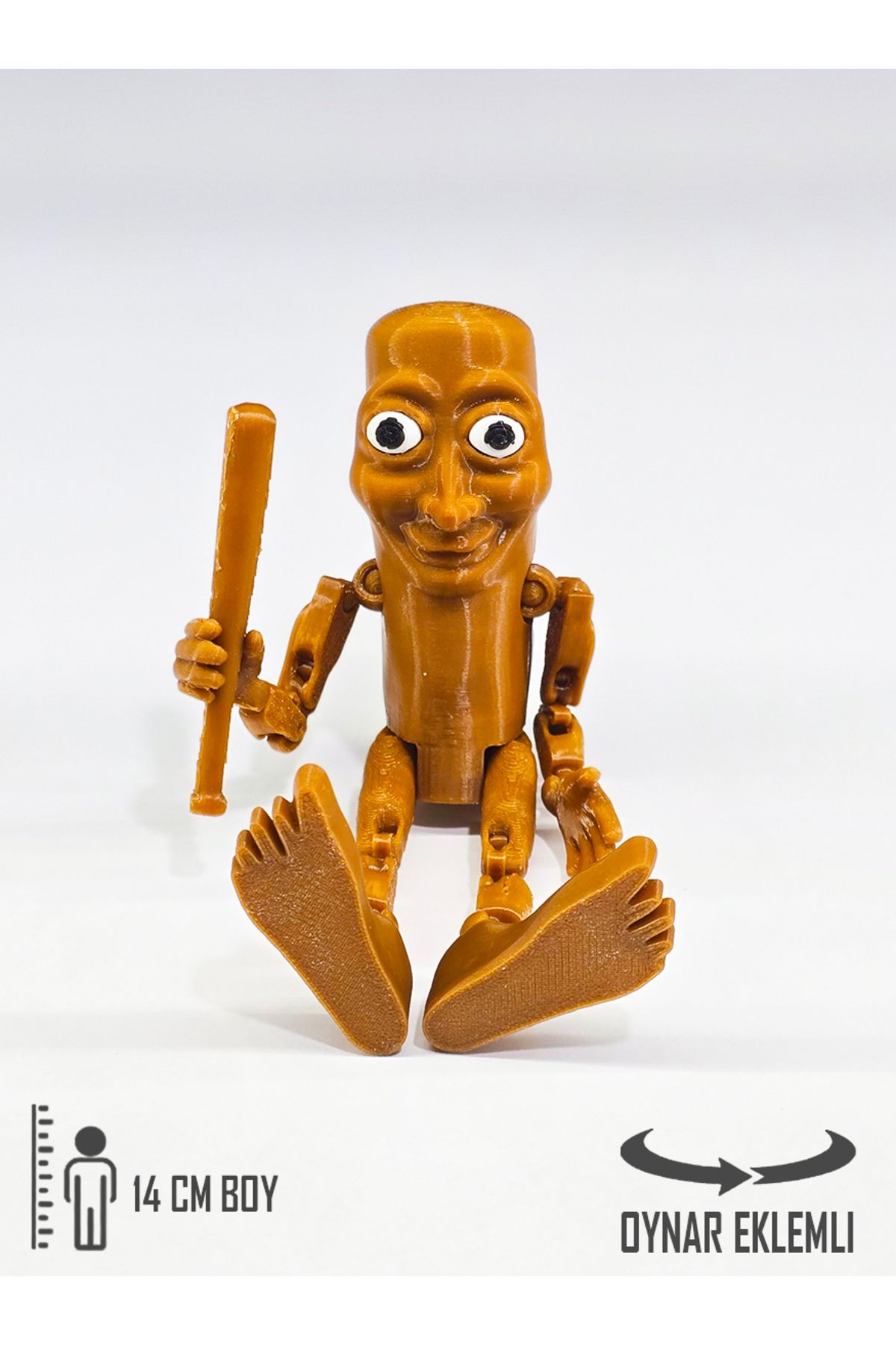 Suelo Butik-All Joints Movable Tung Tung Tung Sahur Brainrot 14cm Character Figure Toy 5