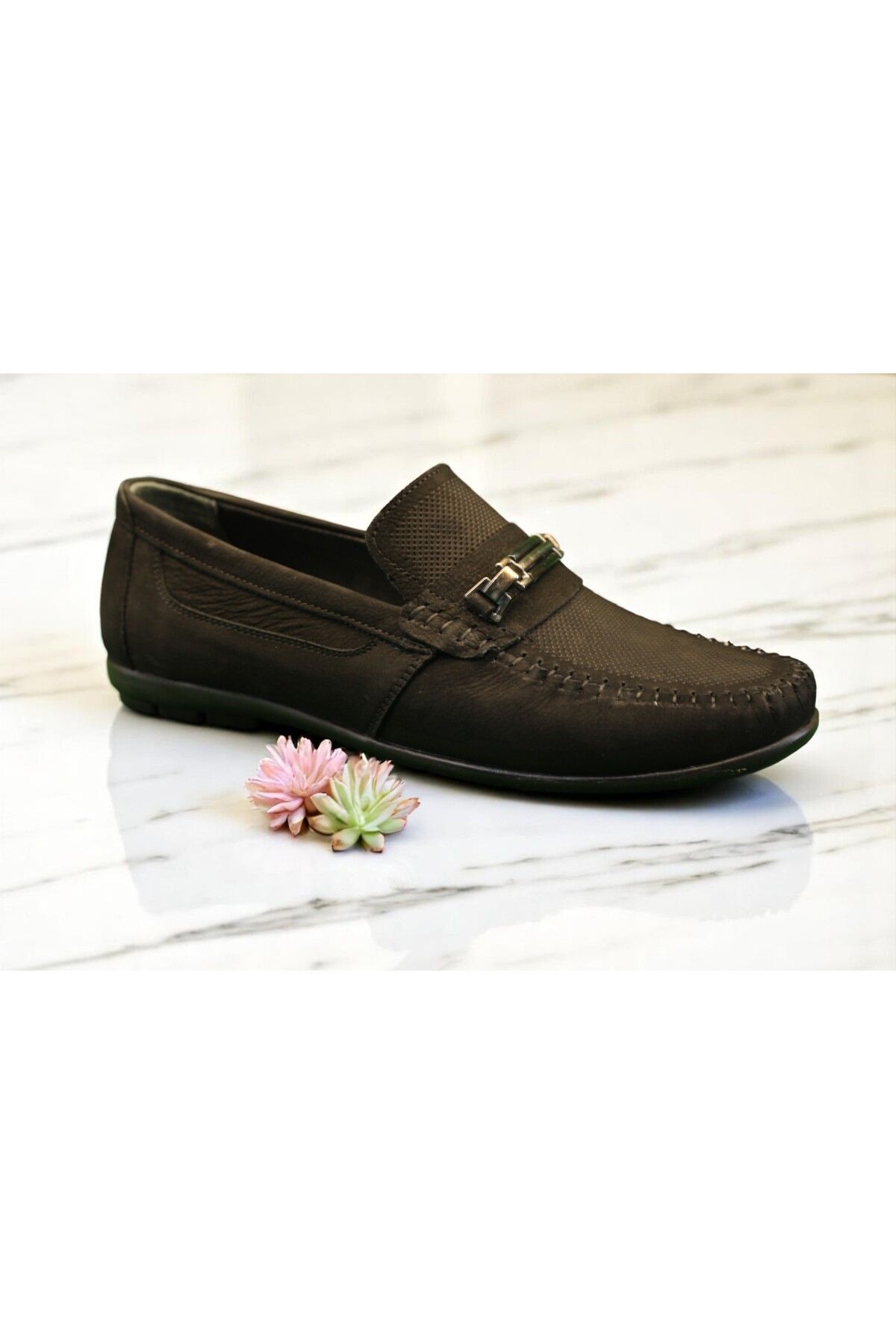 Philia Shoes Erkek Siyah Hakiki Deri Nubuk Loafer Ayakkabı | Bağcıksız Rahat ve Şık Tasarım