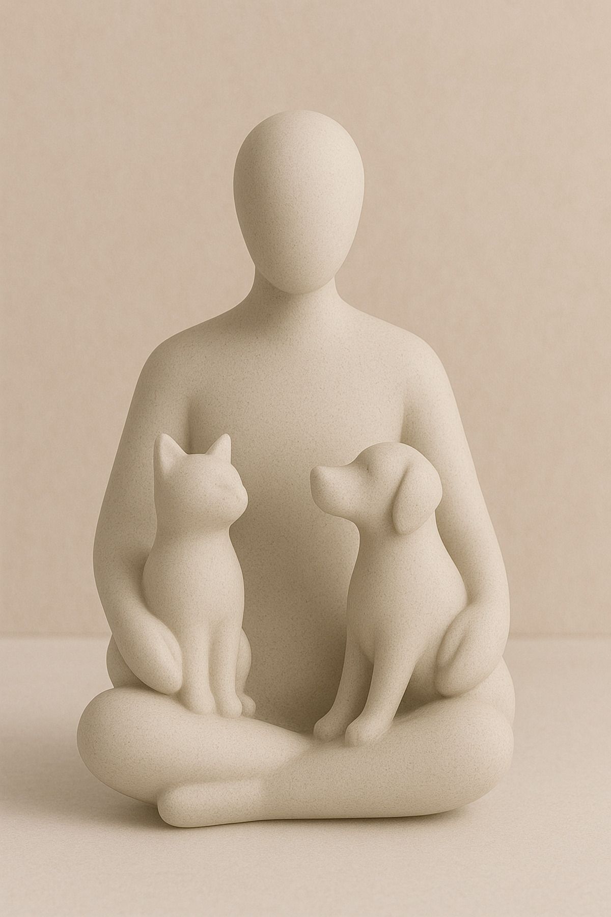 CharmFancy Soyut İnsan, Kedi ve Köpek Biblosu – Minimal Dekoratif Obje