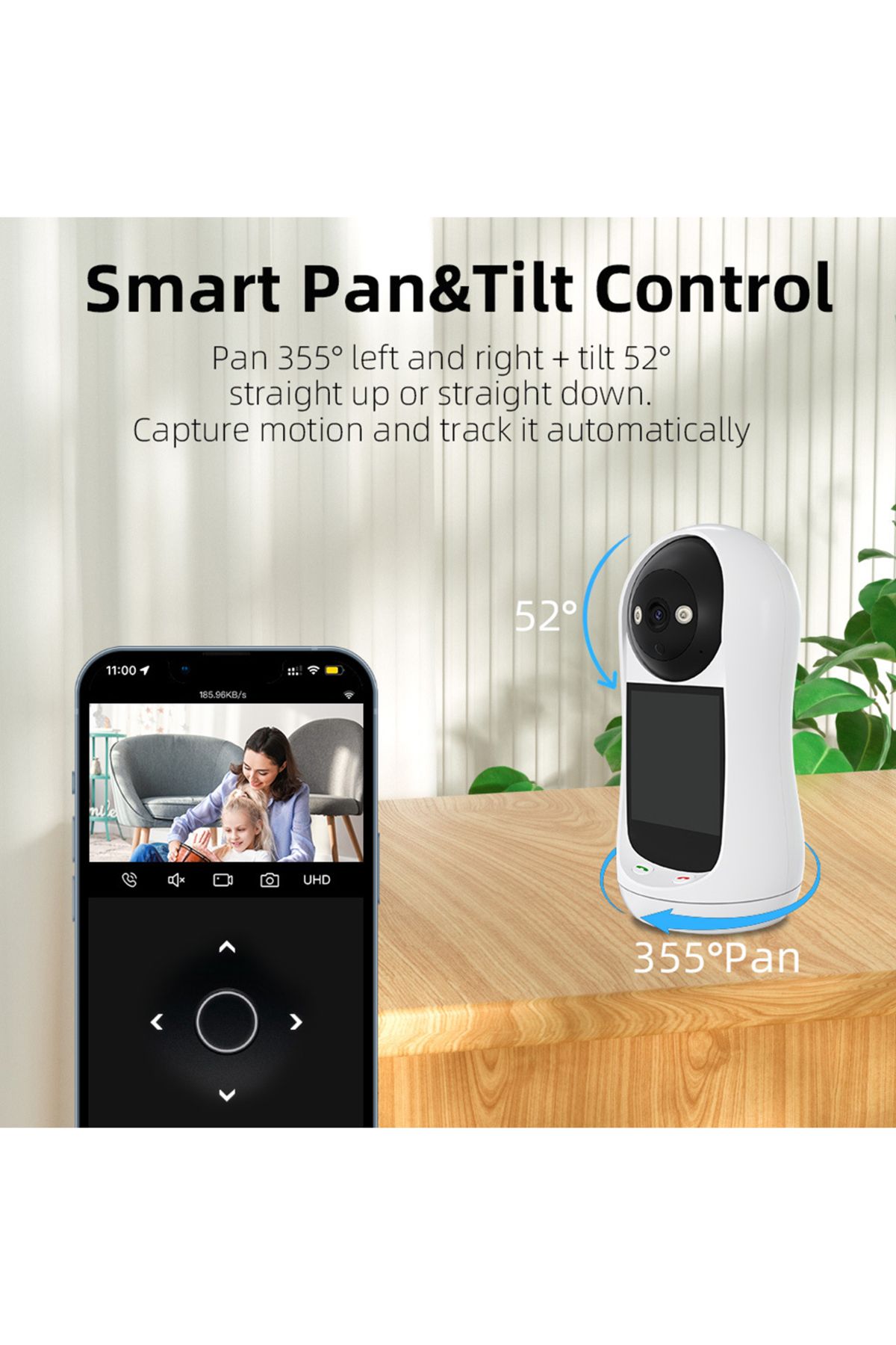 sharpdo-2MP Wireless Baby Monitor, Two-Way Intercom, Temperature Display, Music Player, Baby Care Device 7