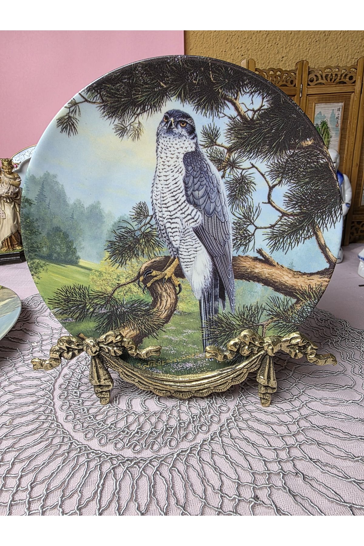 Royal Worcester Porselen Tabiat Temalı Duvar Tabagı 21 cm