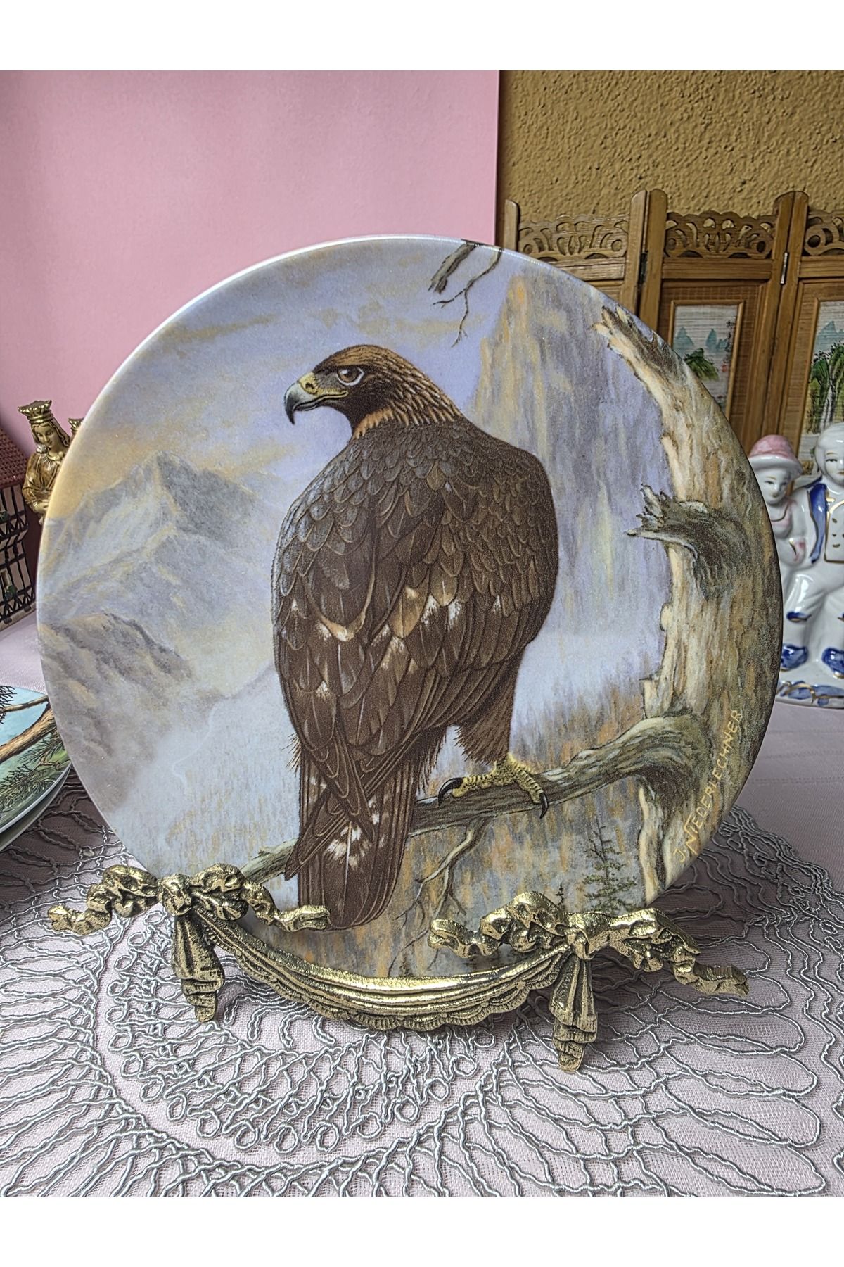 Royal Worcester Porselen Tabiat Temalı Duvar Tabagı21 cm