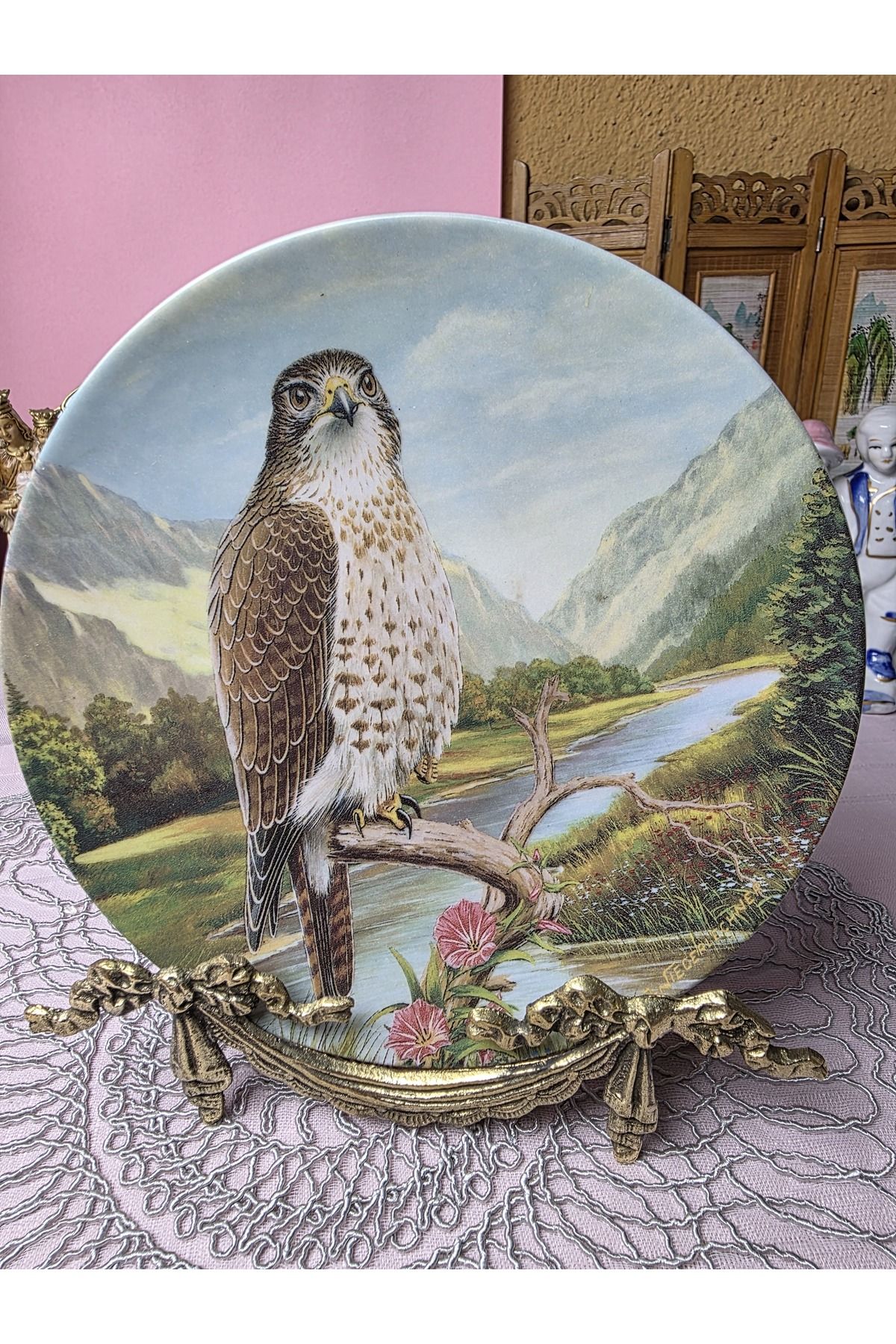 Royal Worcester Porselen Tabiat Temalı Duvar Tabagı 21 cm