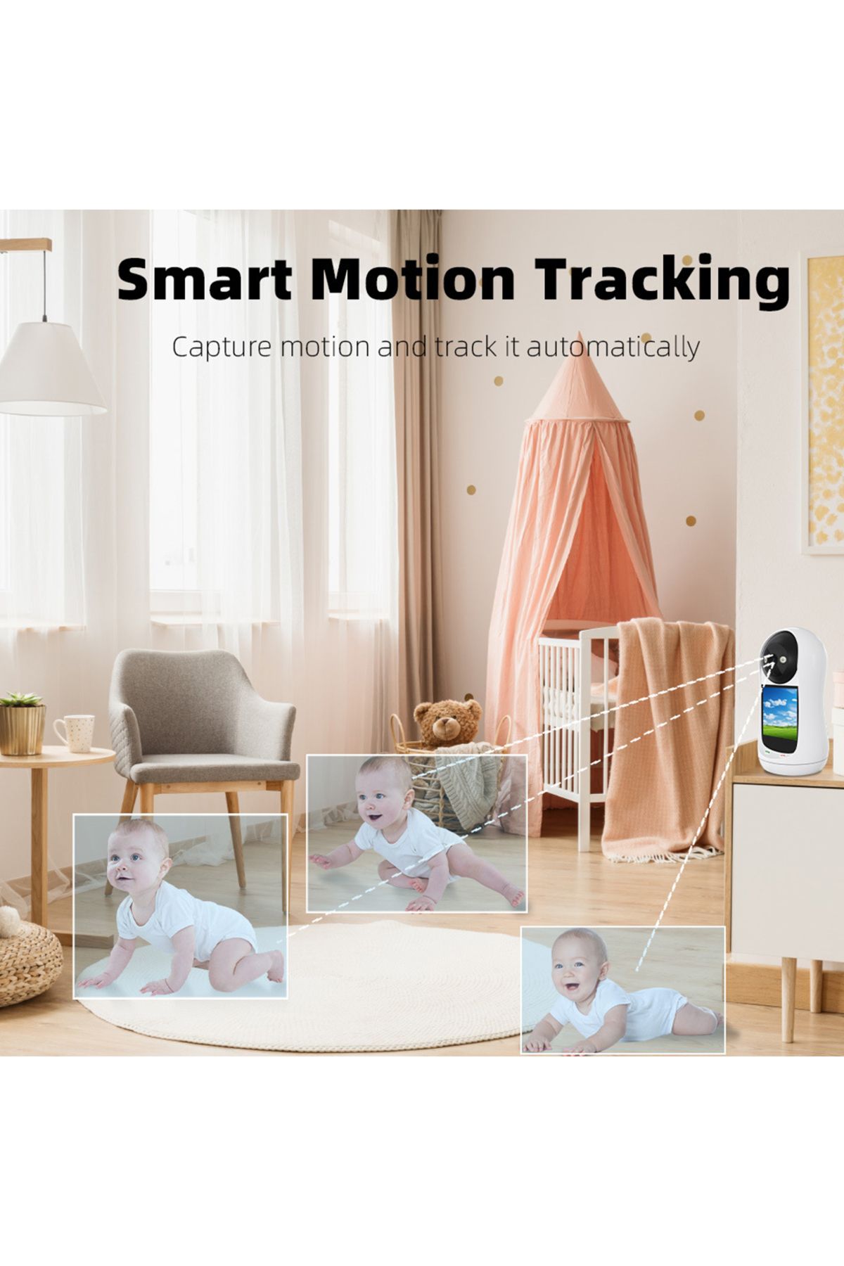 sharpdo-2MP Wireless Baby Monitor, Two-Way Intercom, Temperature Display, Music Player, Baby Care Device 3