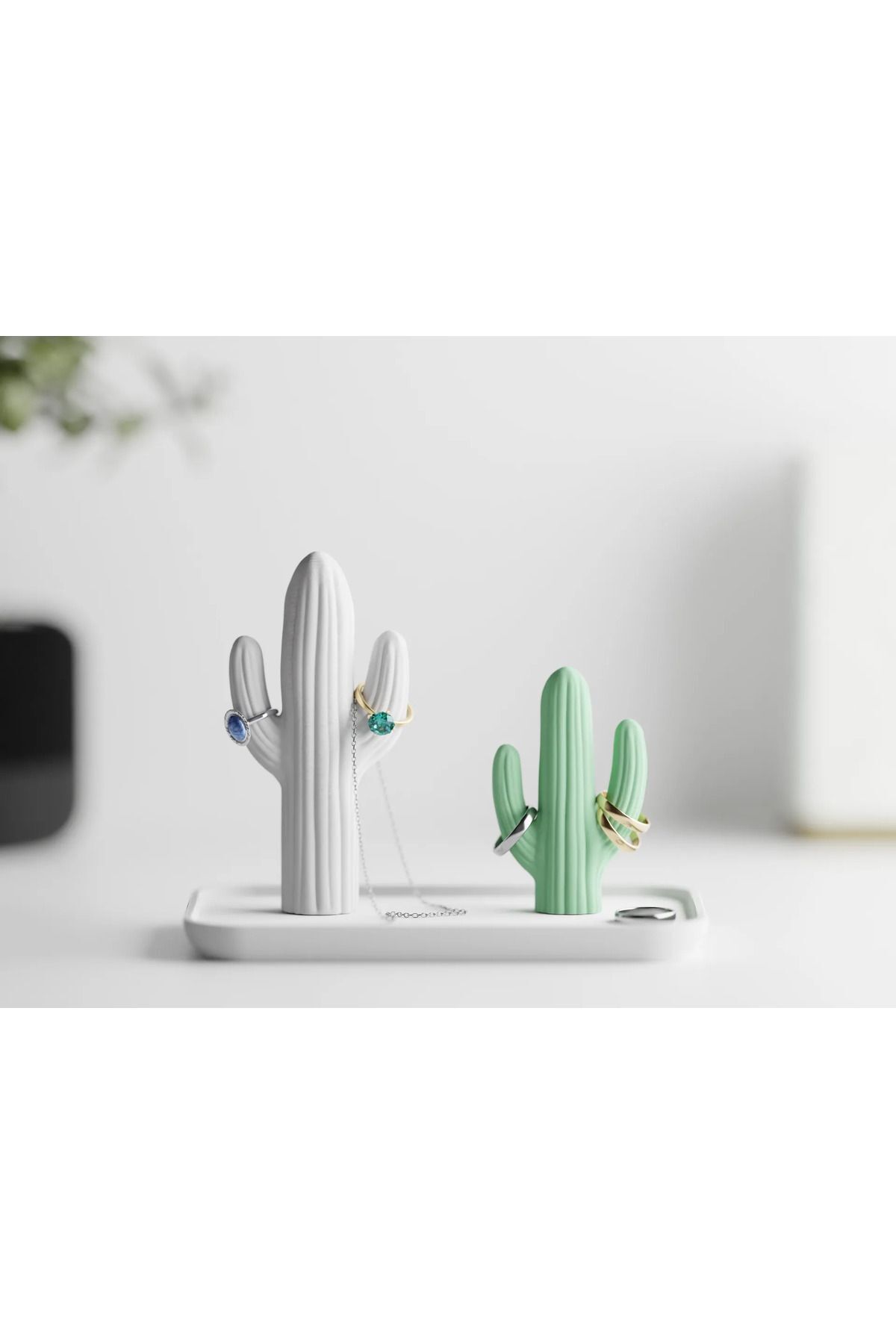 teknotrust Kaktüs Tasarımlı Yüzük Kolye Organizeri Takı Standı Düzenleyici Dekoratif Minimalist Stand