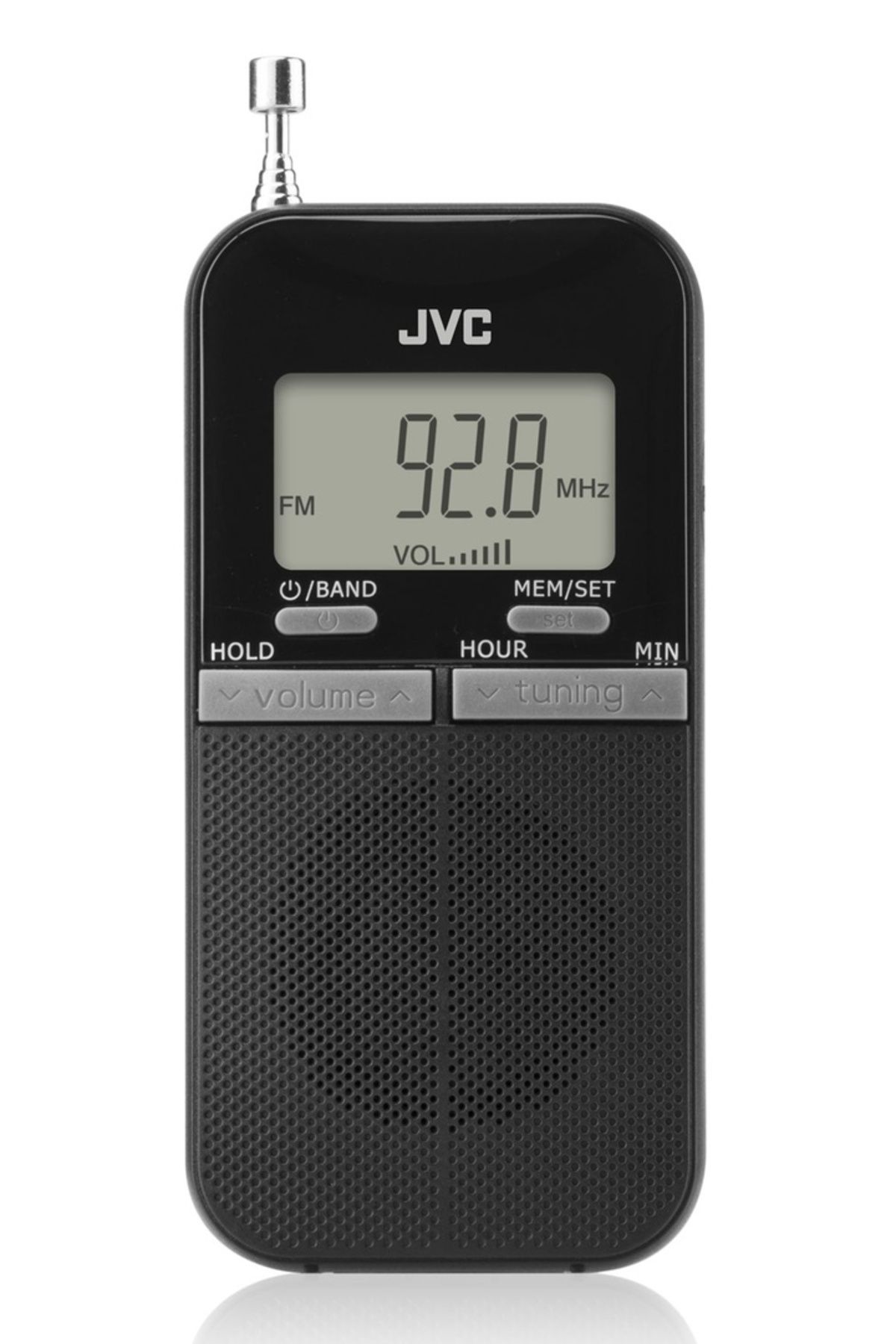 JVC-Portable Pocket Radio Ra-e411b, LCD Display, Digital FM/AM Tuner, Black 4